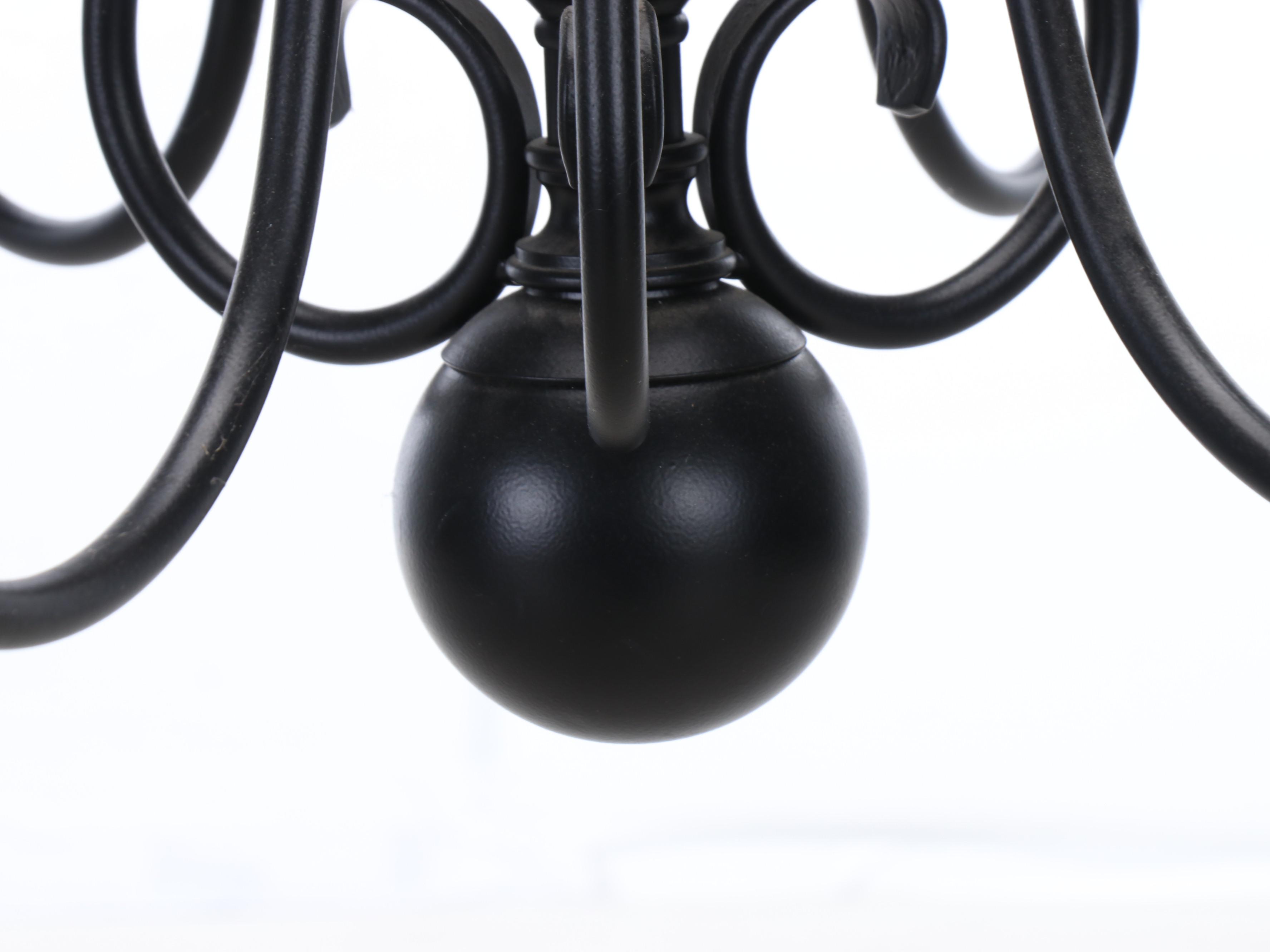 Wrought Iron Faux Candlestick Chandelier
