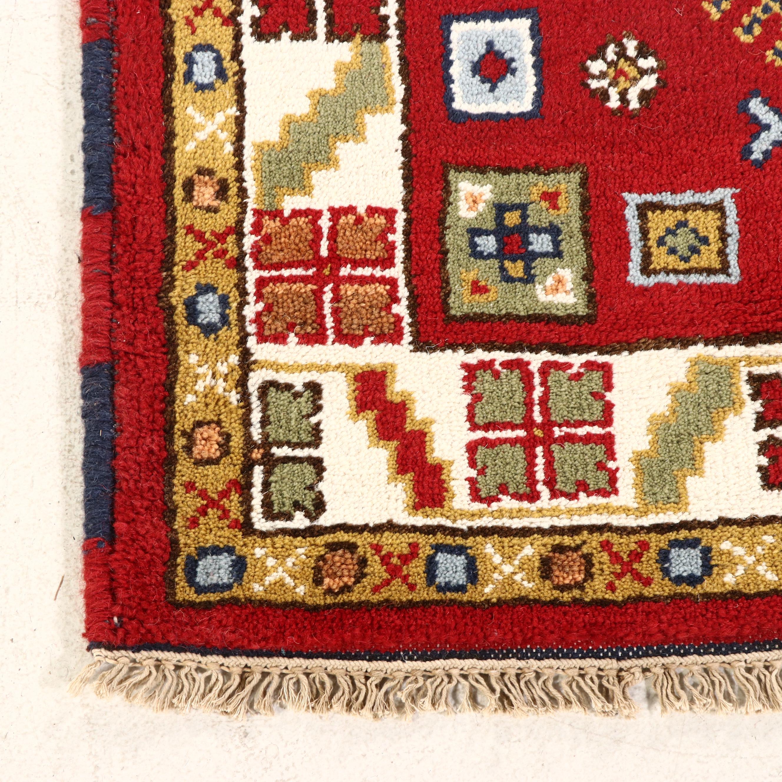 2'8 x 8'6 Hand-Knotted Afghan Kazak Carpet Runner