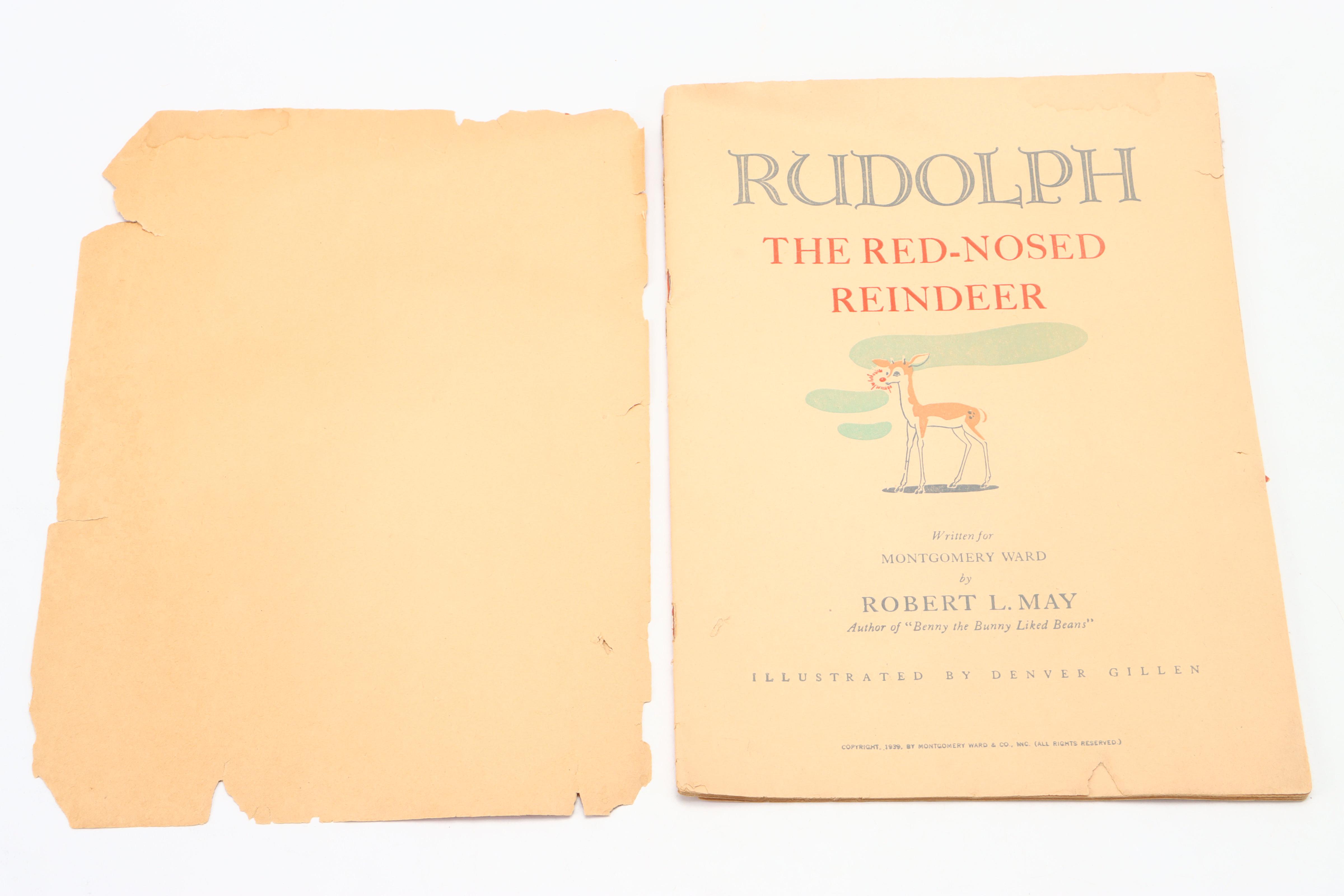 Promotional Early Issue "Rudolph the Red-Nosed Reindeer" by Robert L. May, 1939