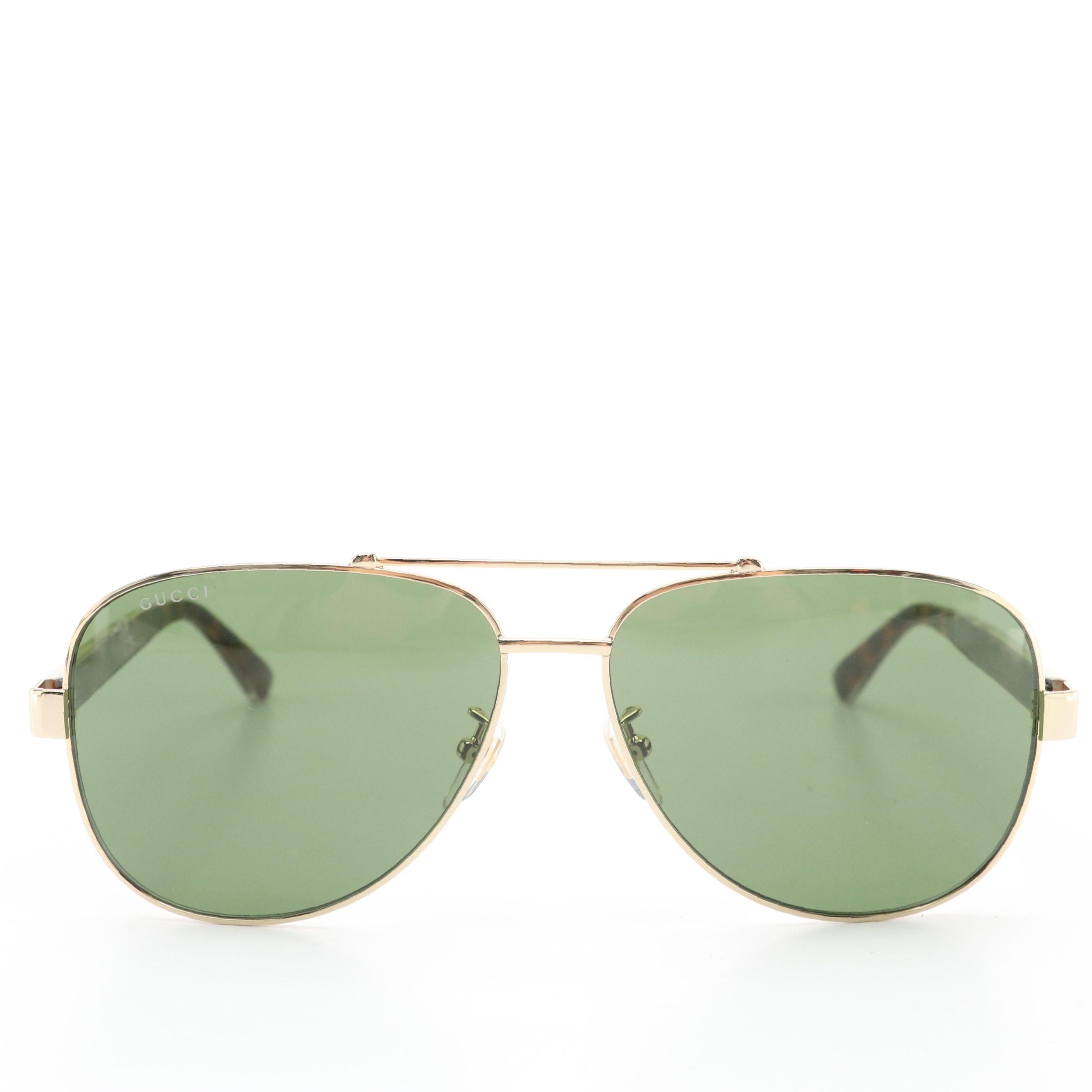 Gucci GG05285 009 Web Stripe Havana Aviator Sunglasses in Case