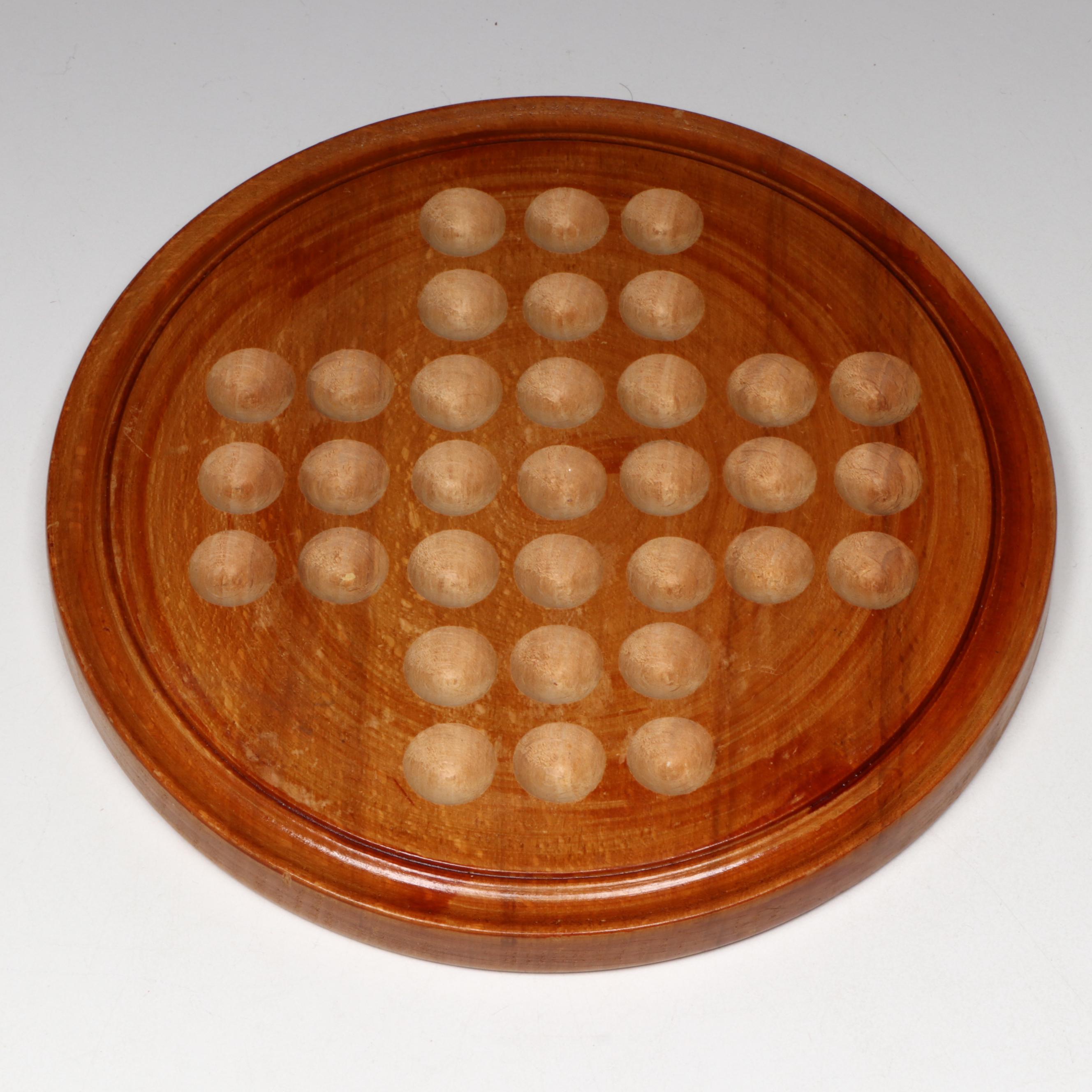 J. W. Spear & Sons Solitaire Game in Box with Handmade German Glass Marbles