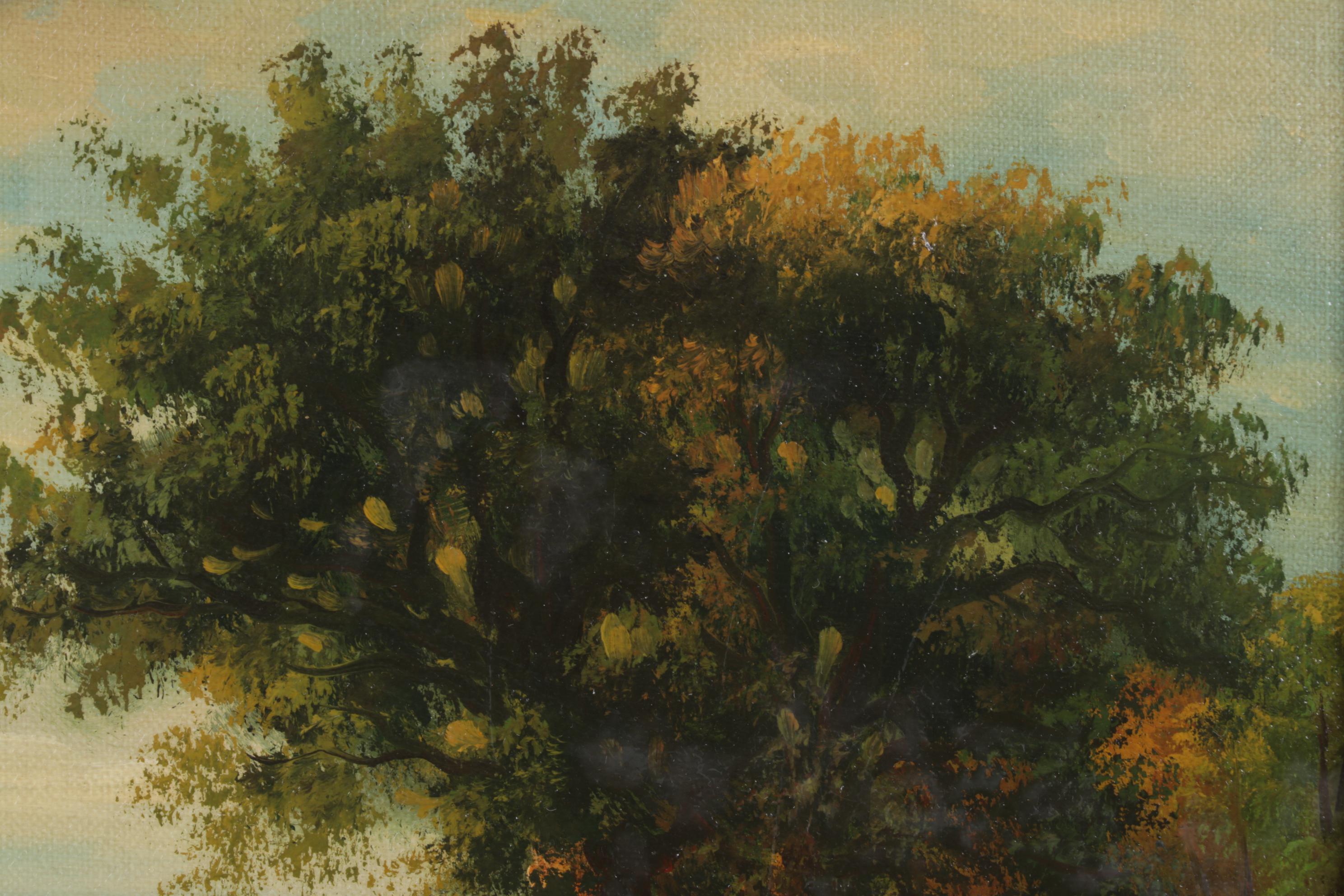 Pastoral Oil Painting After Asher Brown Durand "River Scene"