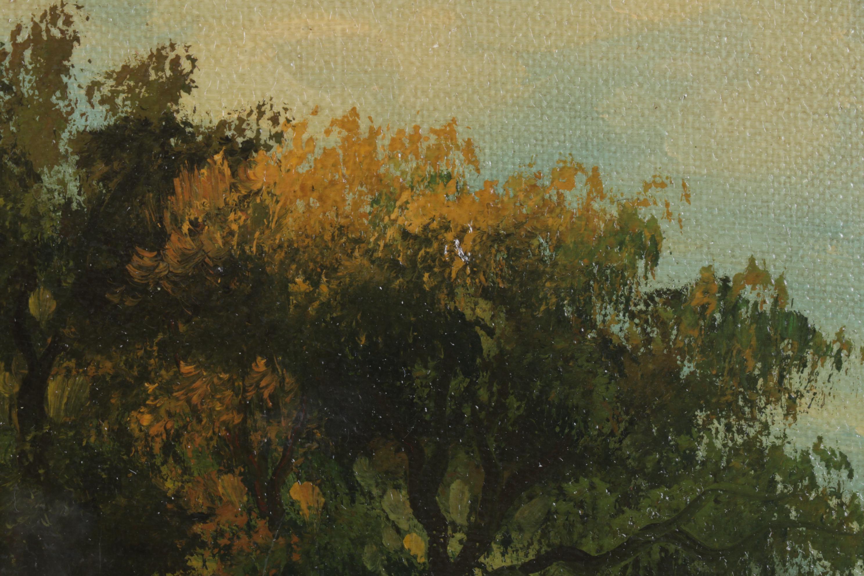 Pastoral Oil Painting After Asher Brown Durand "River Scene"