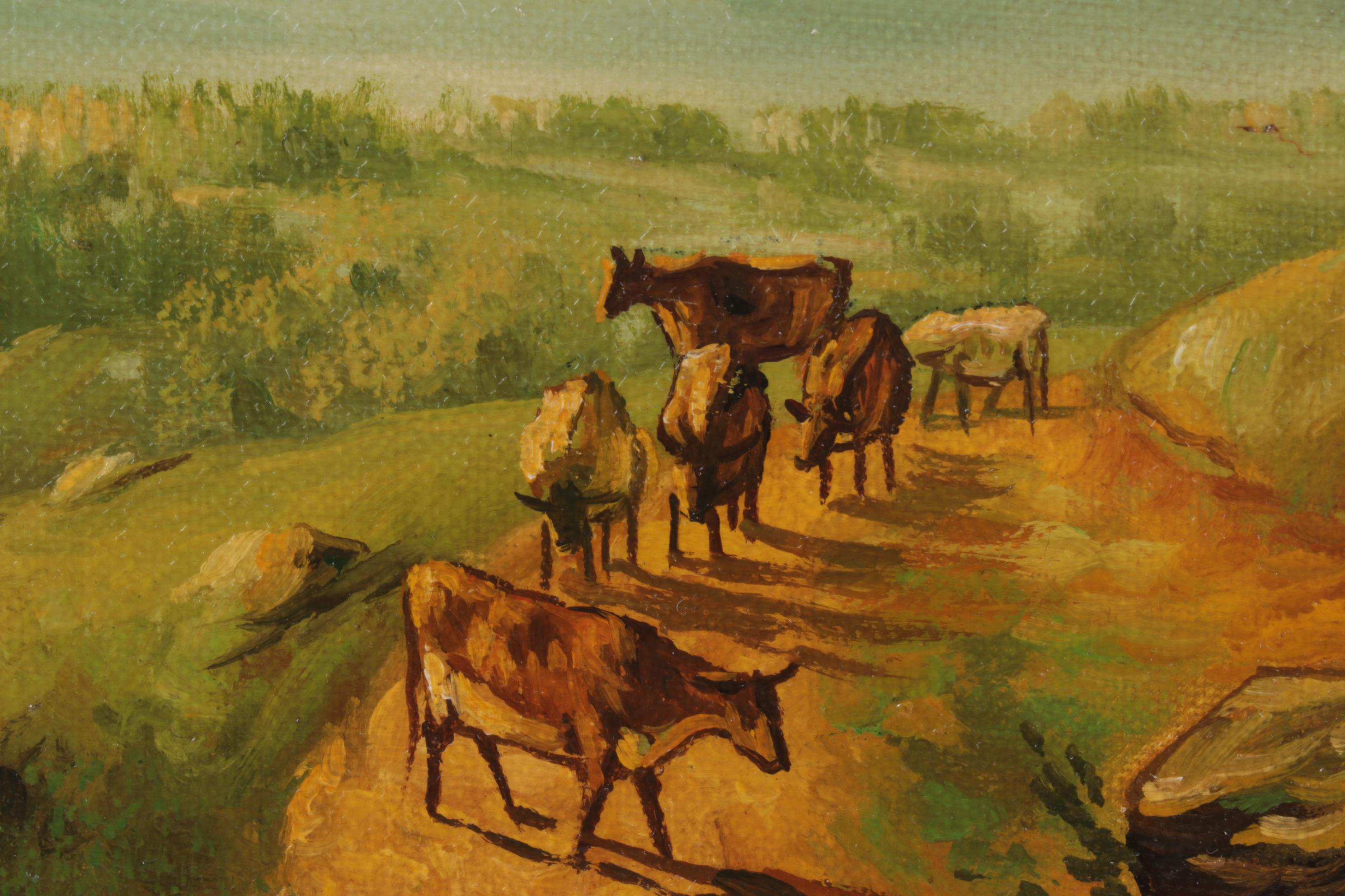 Pastoral Oil Painting After Asher Brown Durand "River Scene"