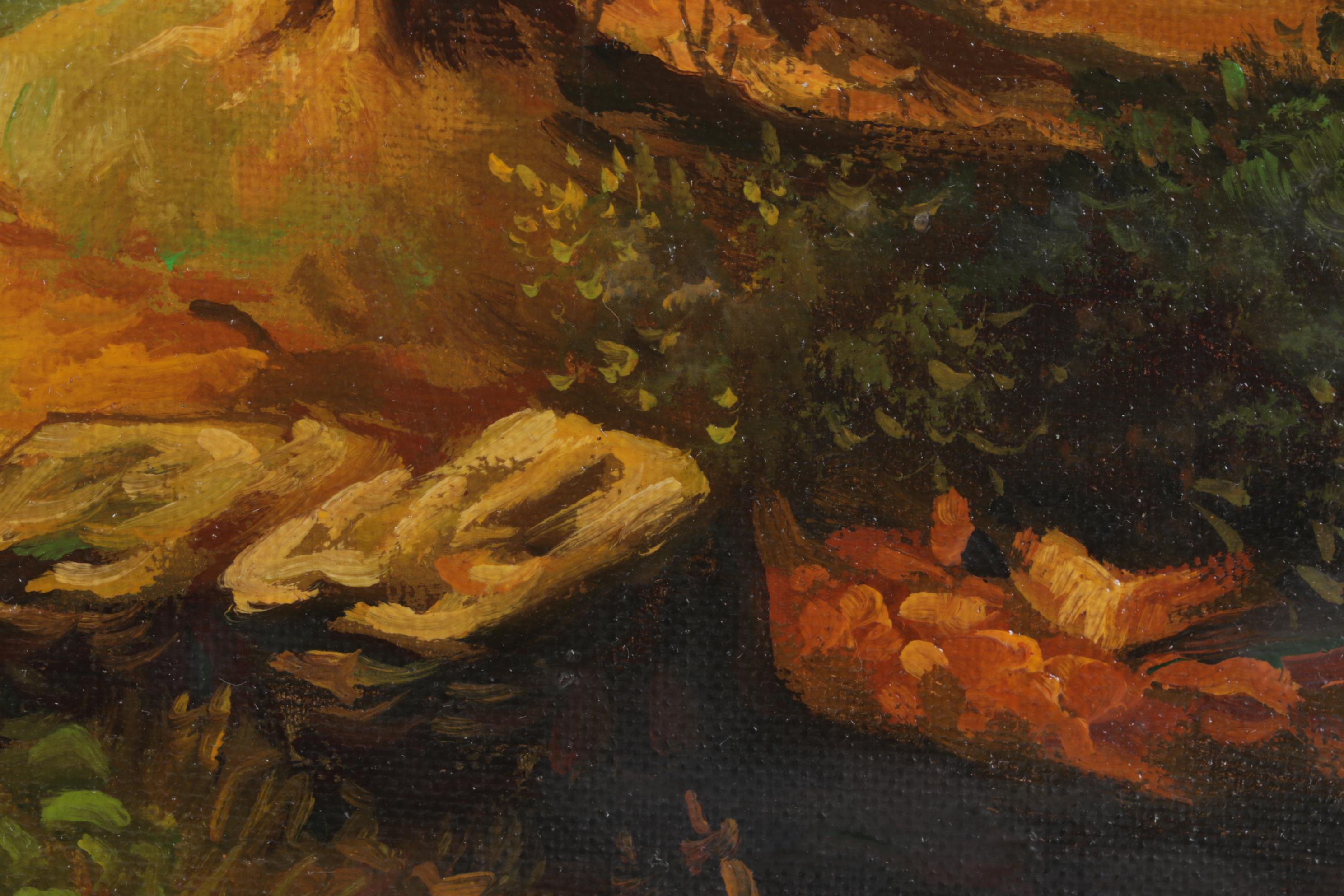 Pastoral Oil Painting After Asher Brown Durand "River Scene"