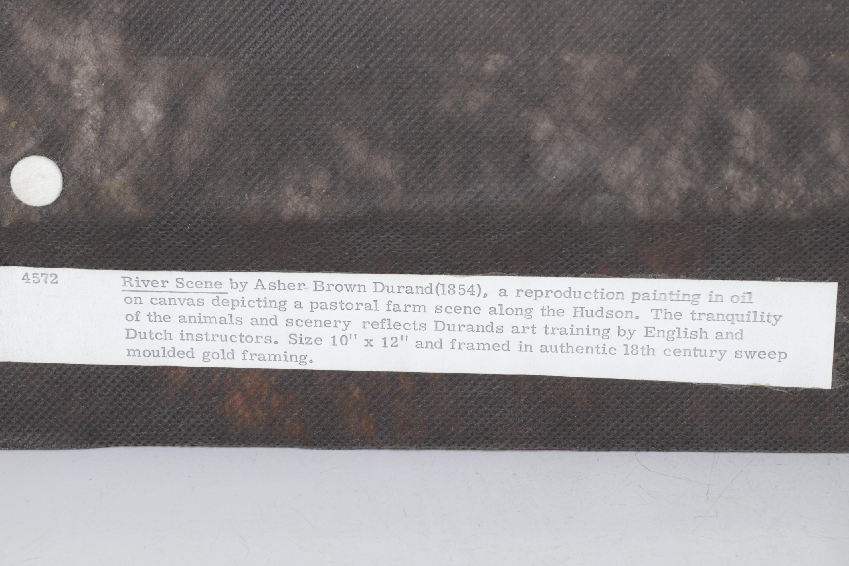 Pastoral Oil Painting After Asher Brown Durand "River Scene"