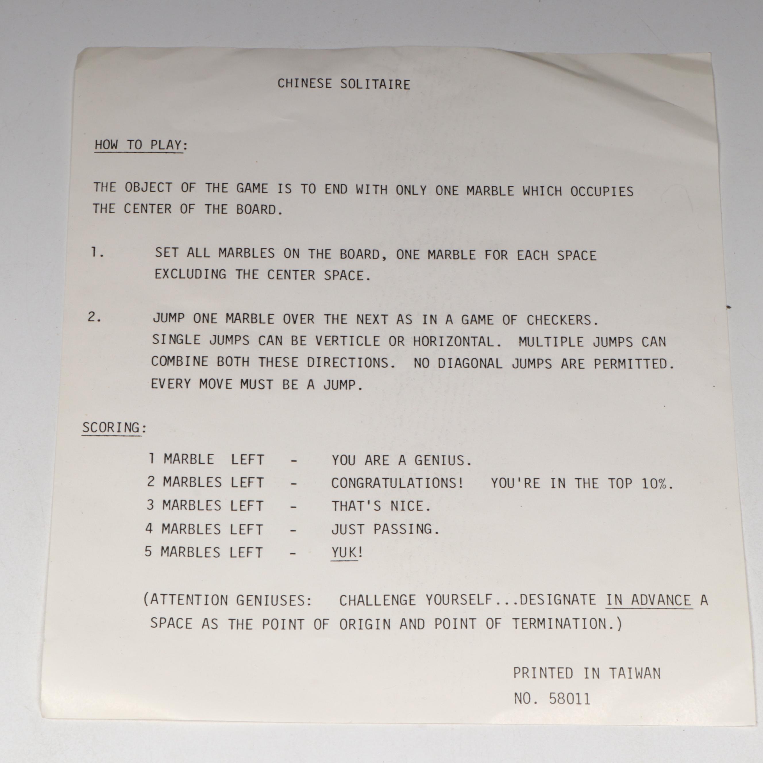 H. P. Gibson & Sons and Other Solitaire Games in Boxes with Glass Marbles