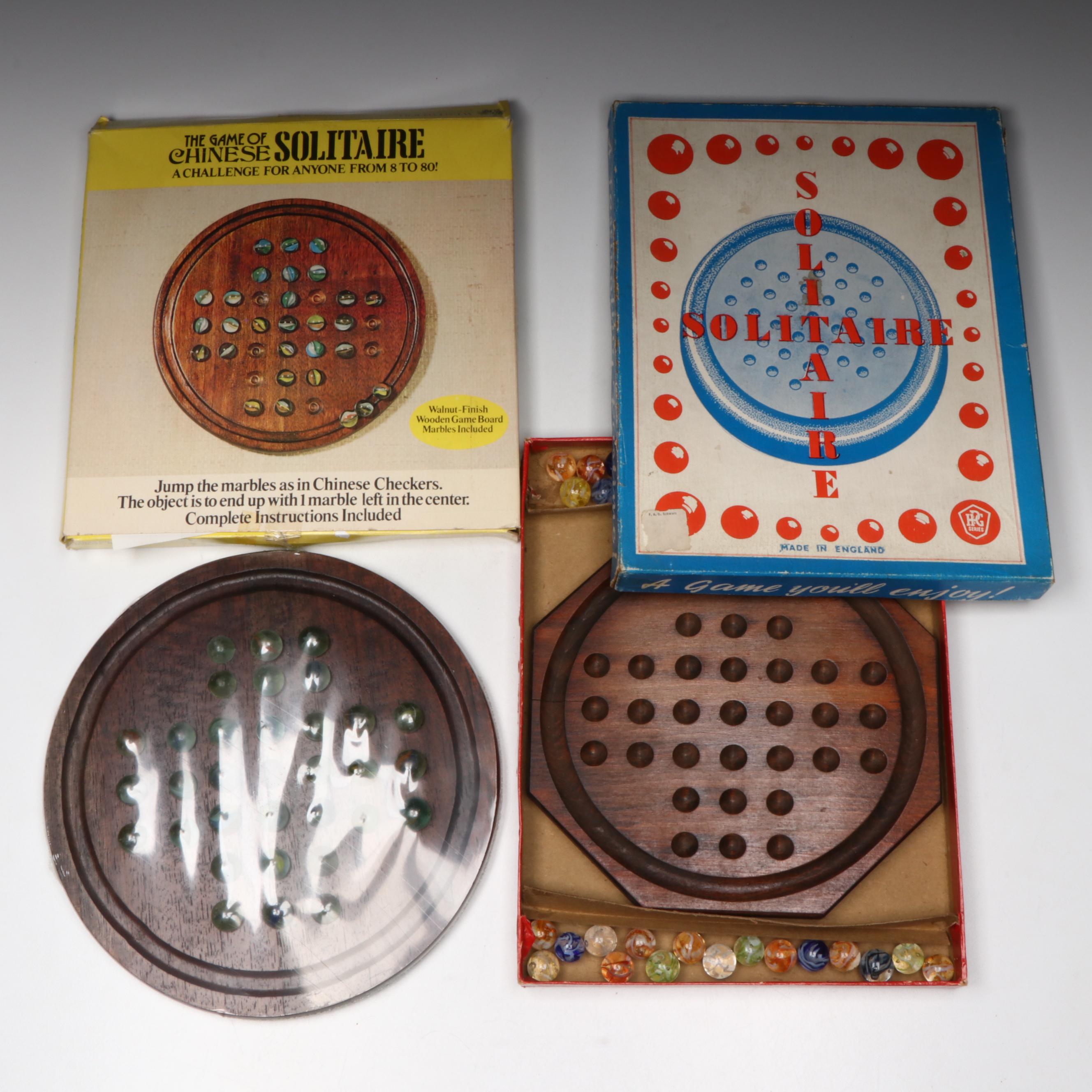 H. P. Gibson & Sons and Other Solitaire Games in Boxes with Glass Marbles