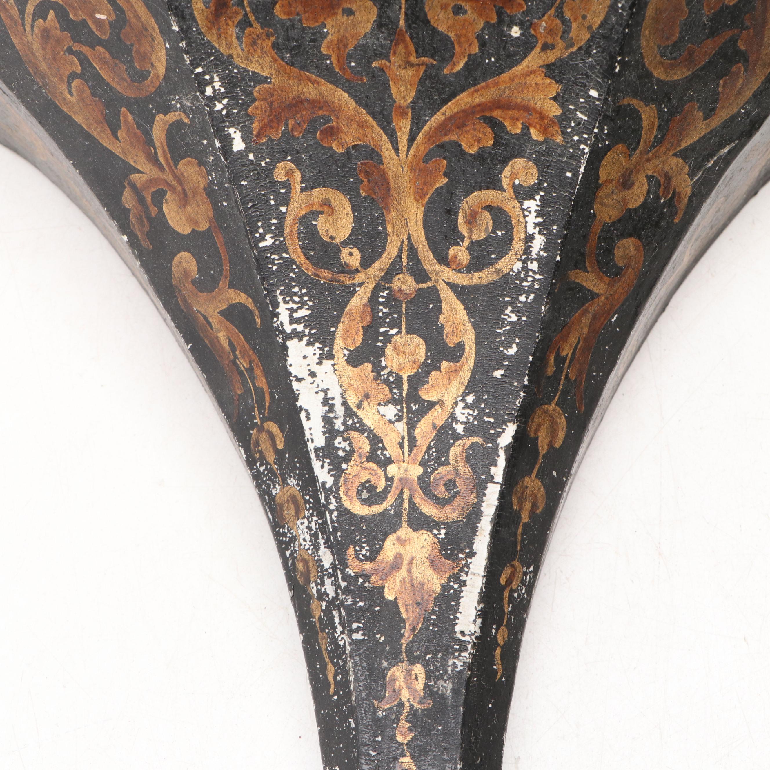 Painted Gesso on Wood Corbel Shelves