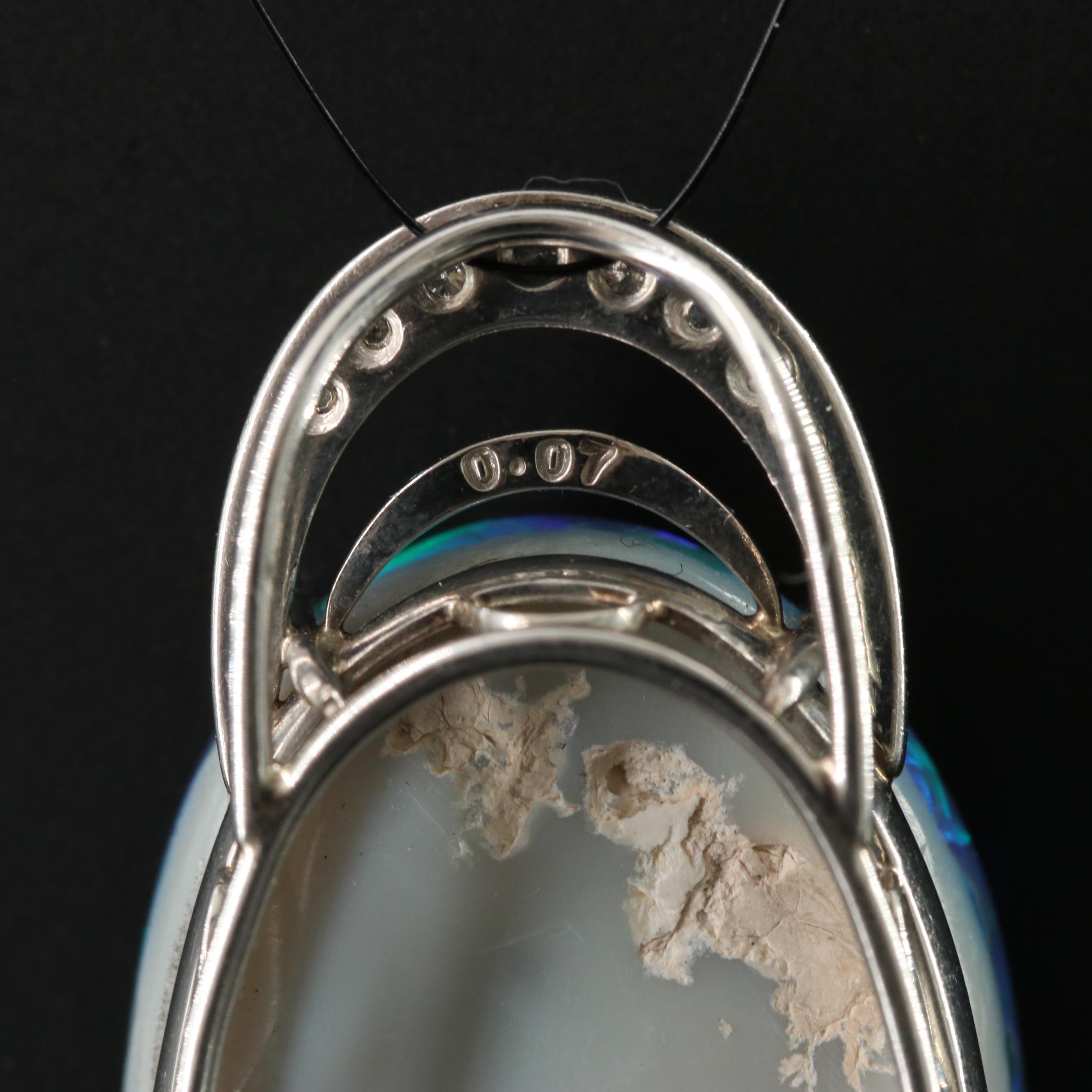 Platinum 38.38 CT Opal and Diamond Pendant