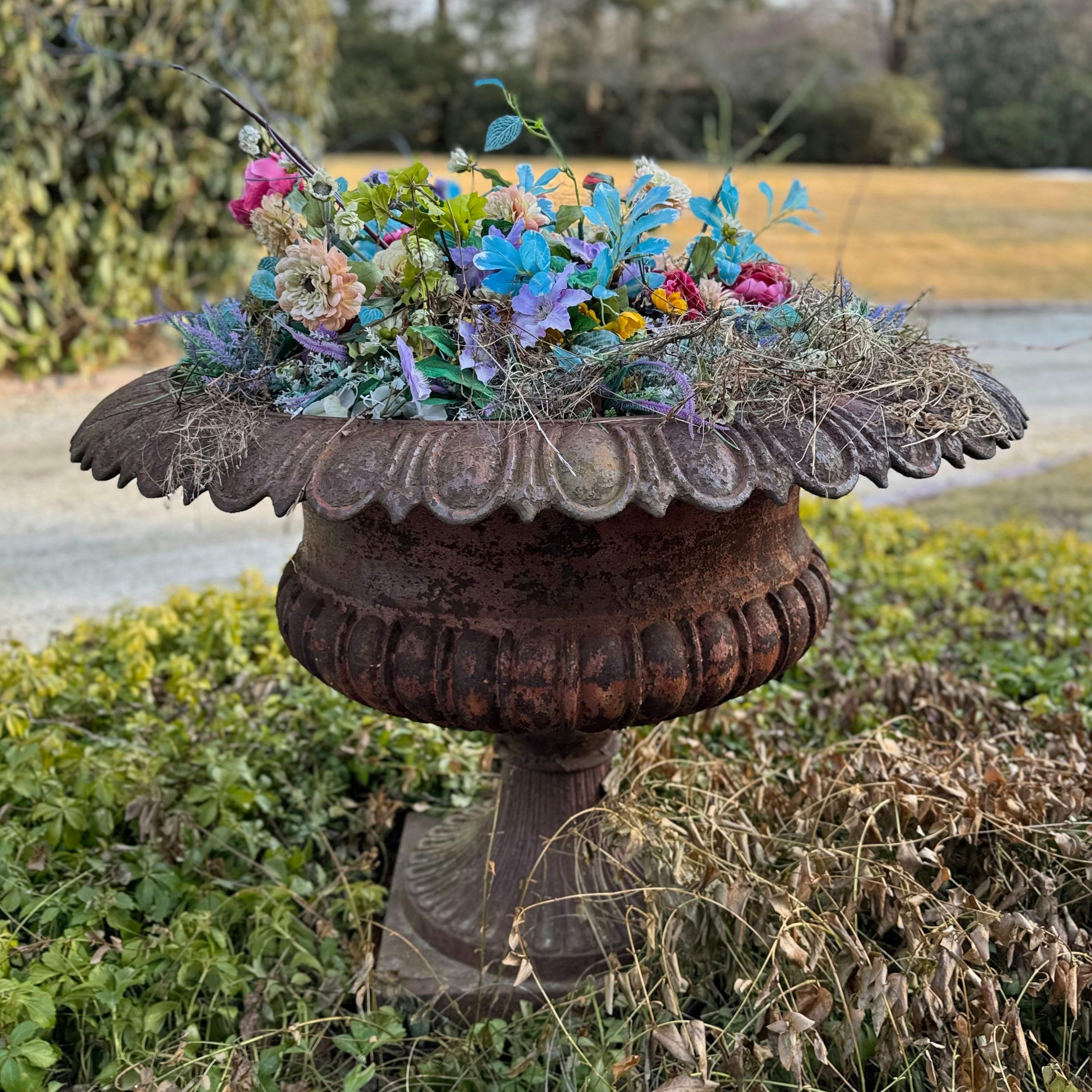 Fiske Neoclassical Style Cast Iron Garden Urn