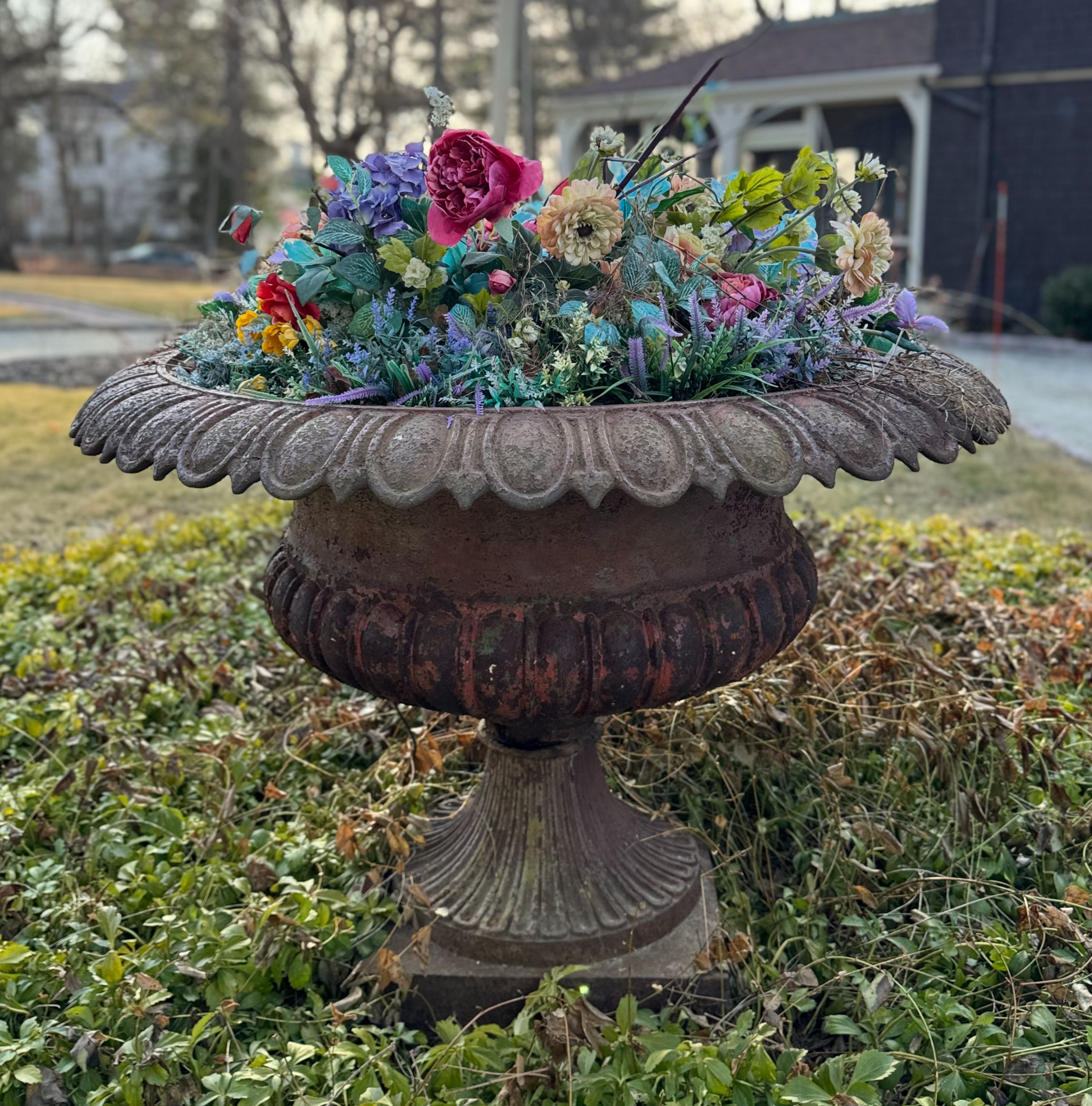 Fiske Neoclassical Style Cast Iron Garden Urn