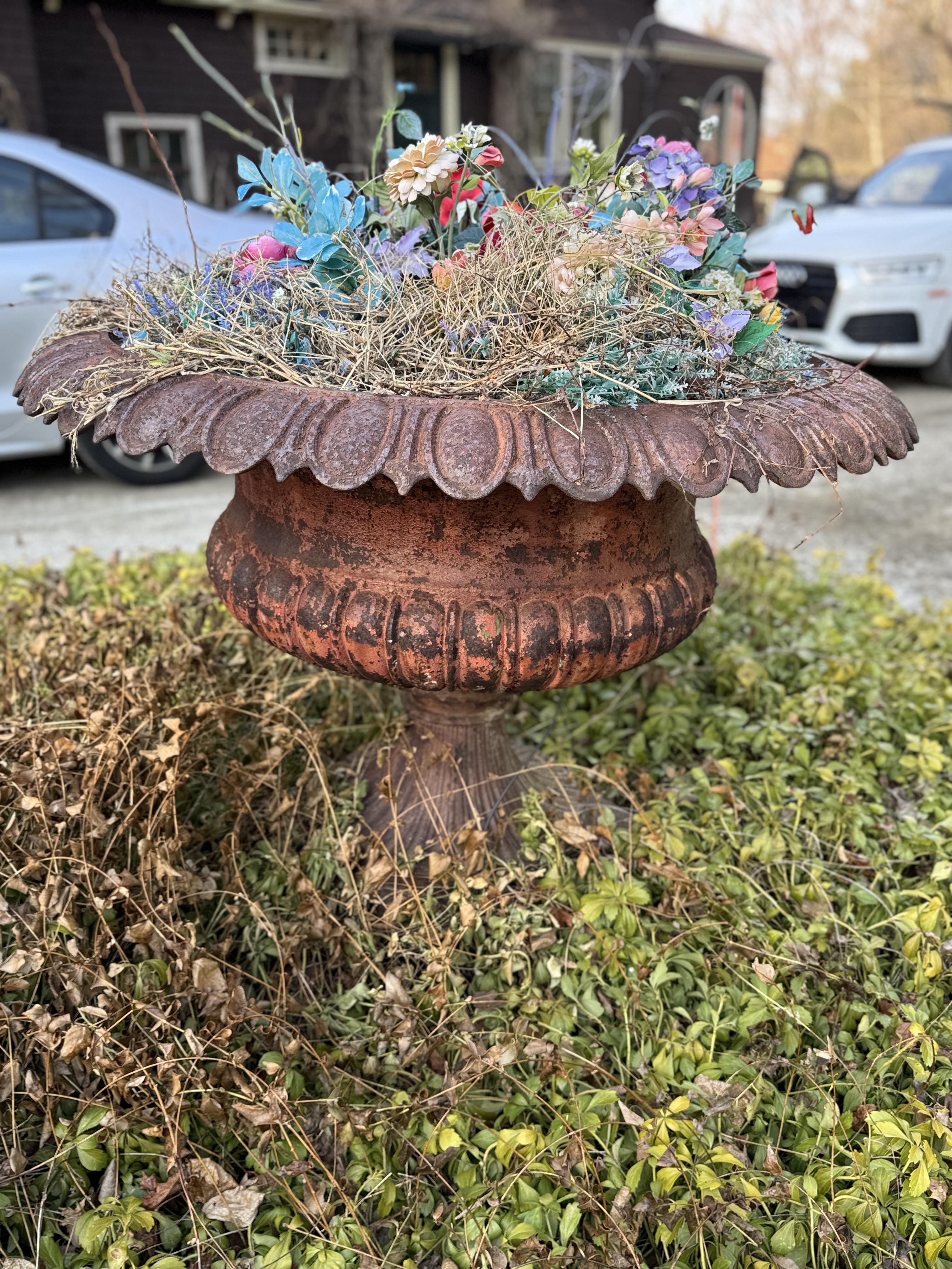 Fiske Neoclassical Style Cast Iron Garden Urn