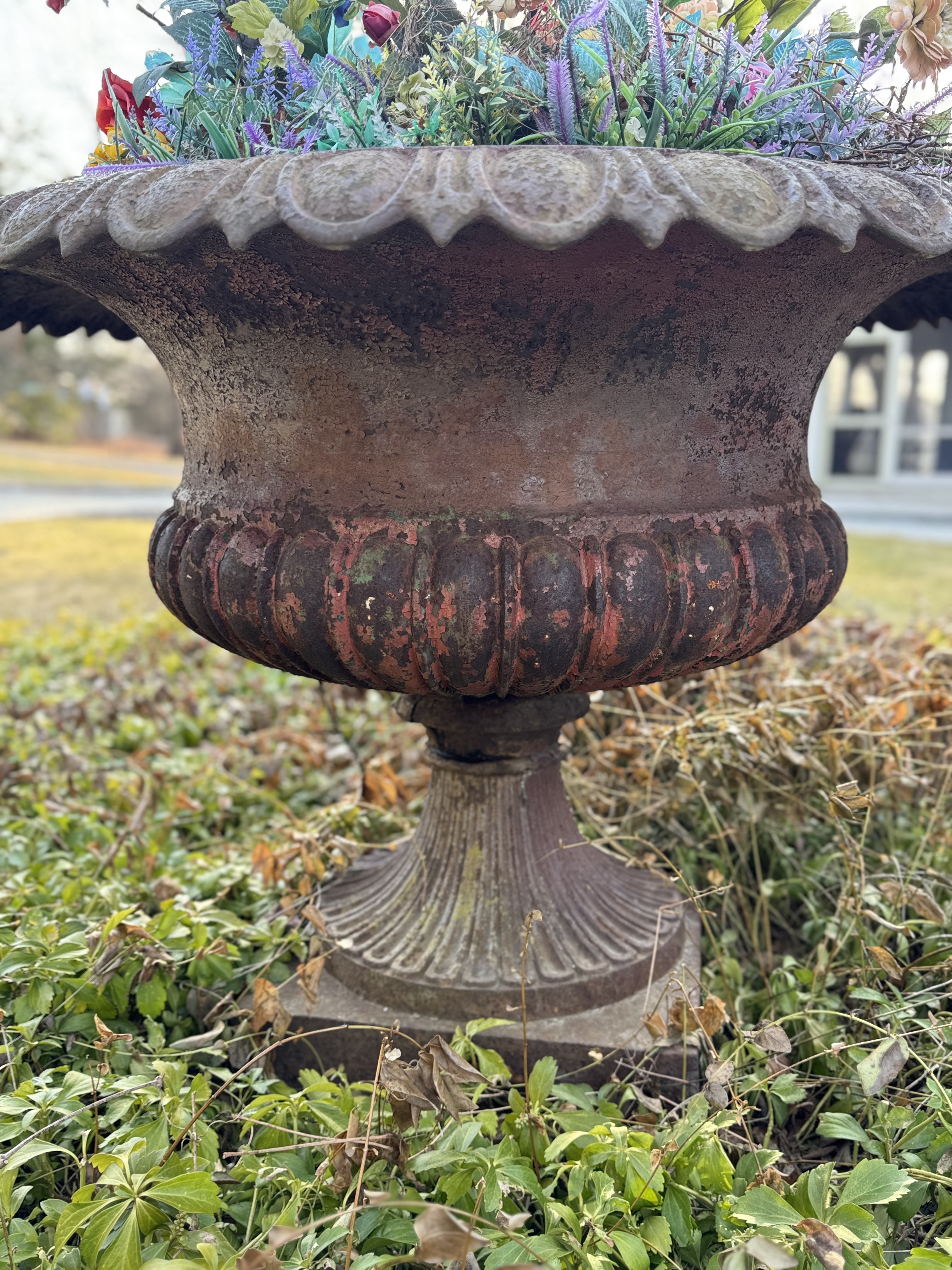 Fiske Neoclassical Style Cast Iron Garden Urn
