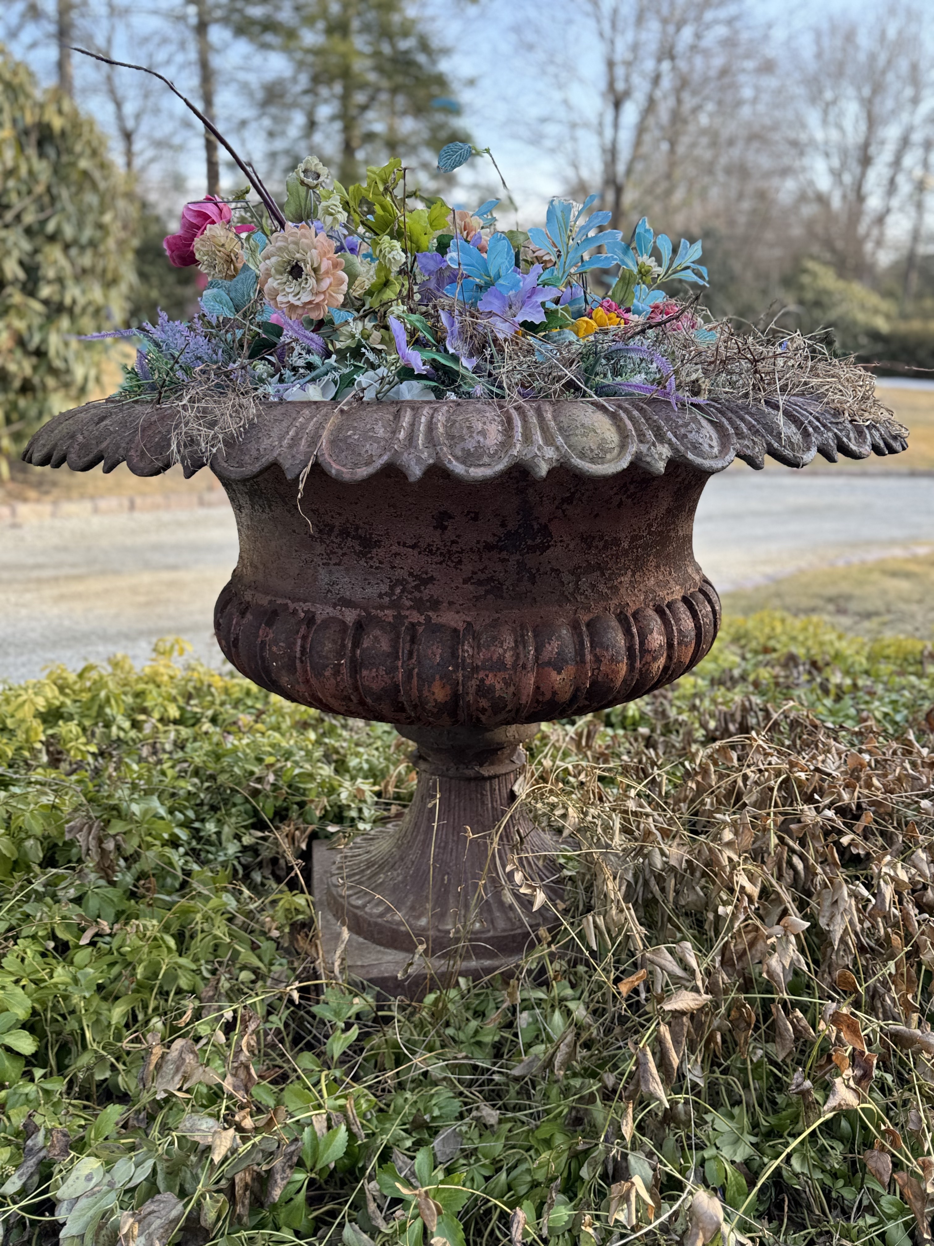 Fiske Neoclassical Style Cast Iron Garden Urn