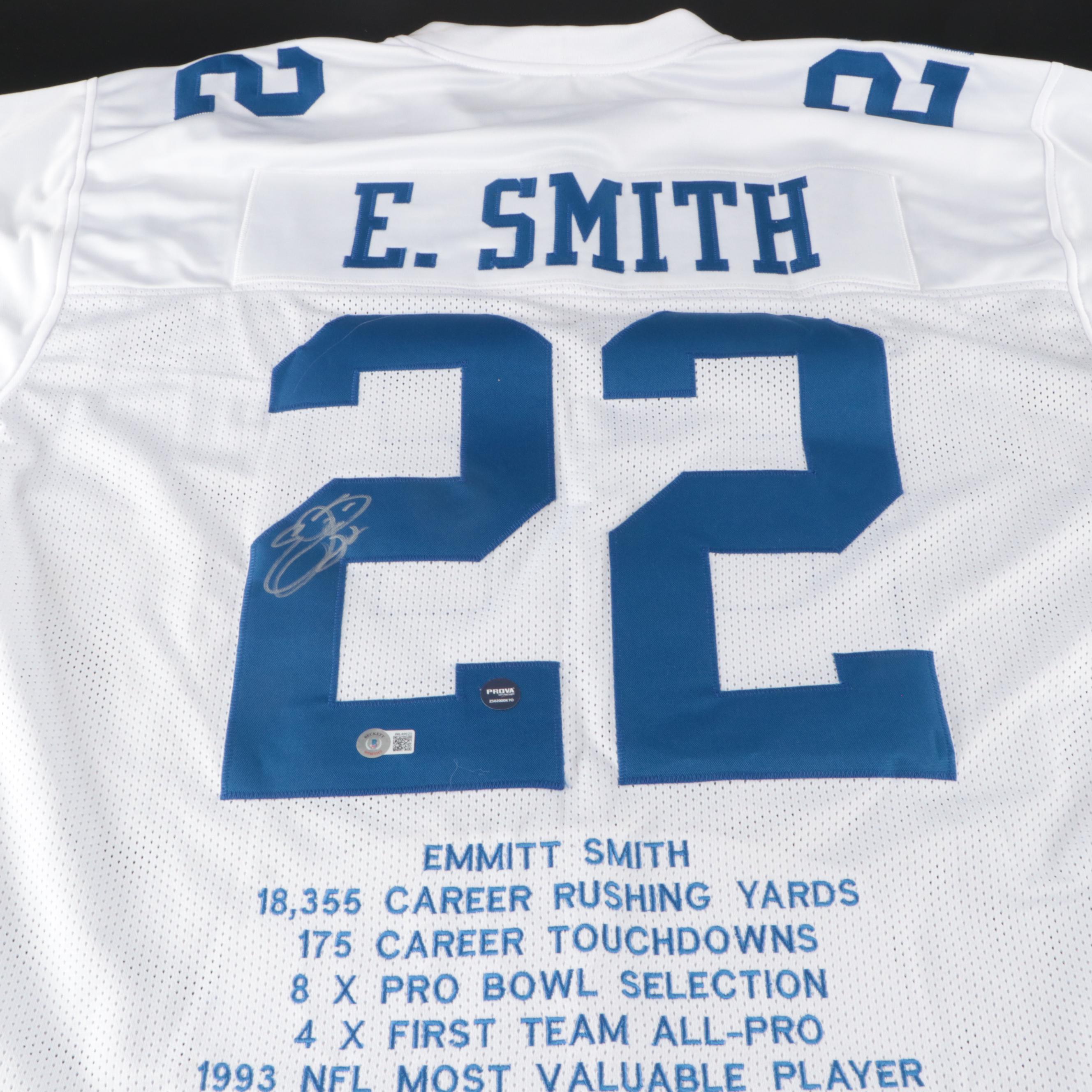 Emmitt Smith Signed Dallas Cowboys Football Jersey, Beckett