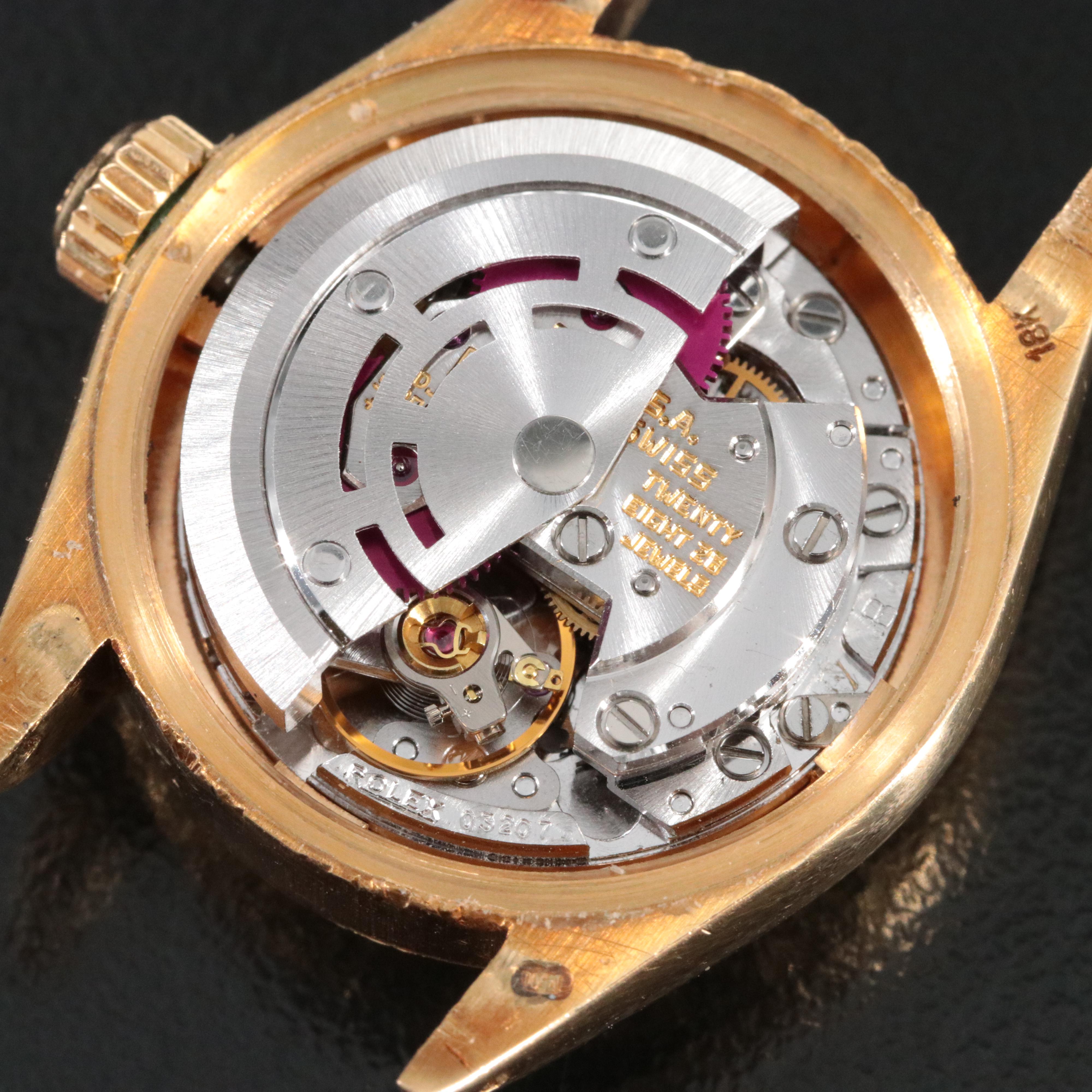 1978 Rolex Custom Diamond Dial Bark Bezel and President Band Watch