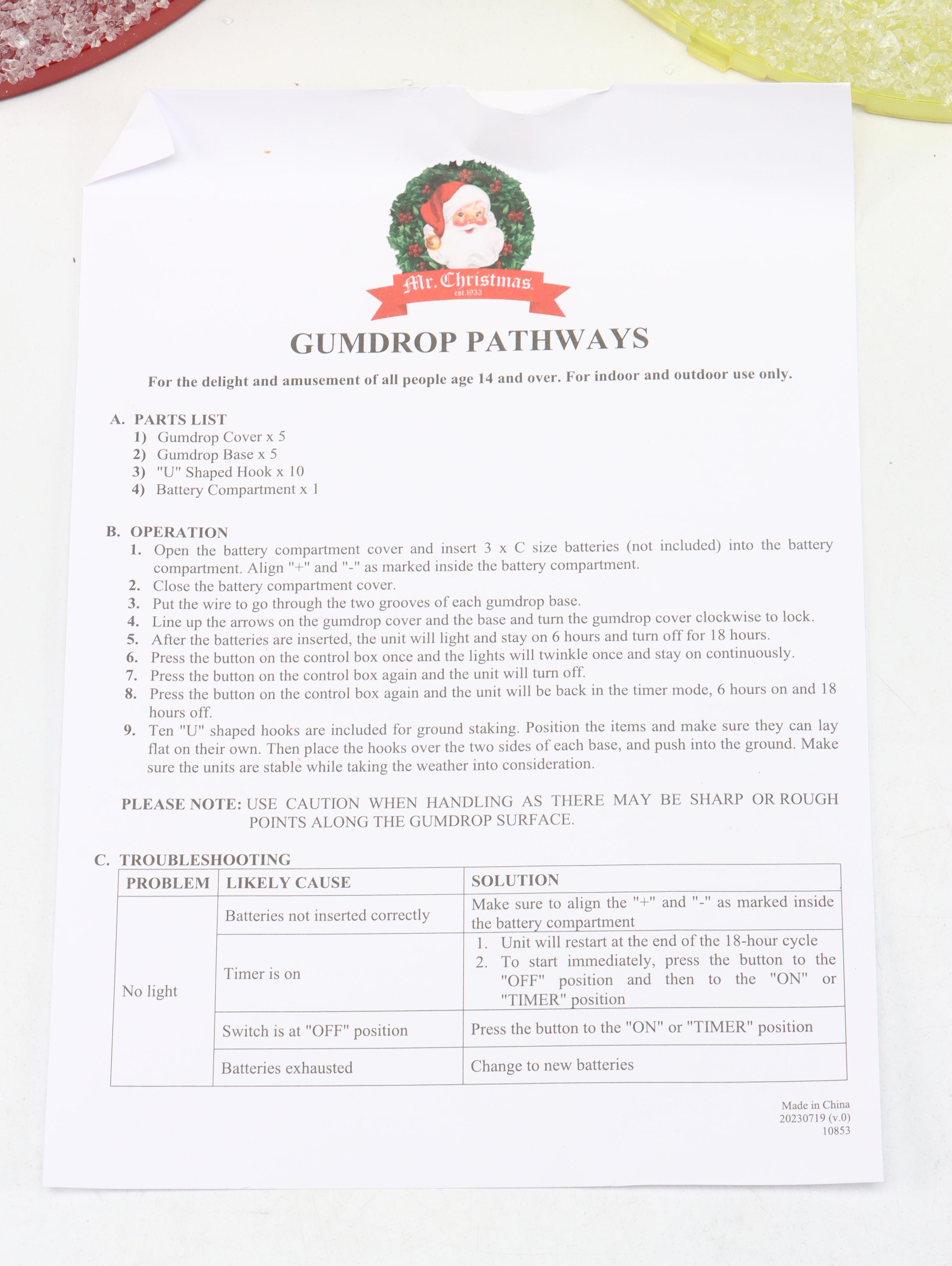 Mr. Christmas Illuminated Gumdrop Pathway Lights