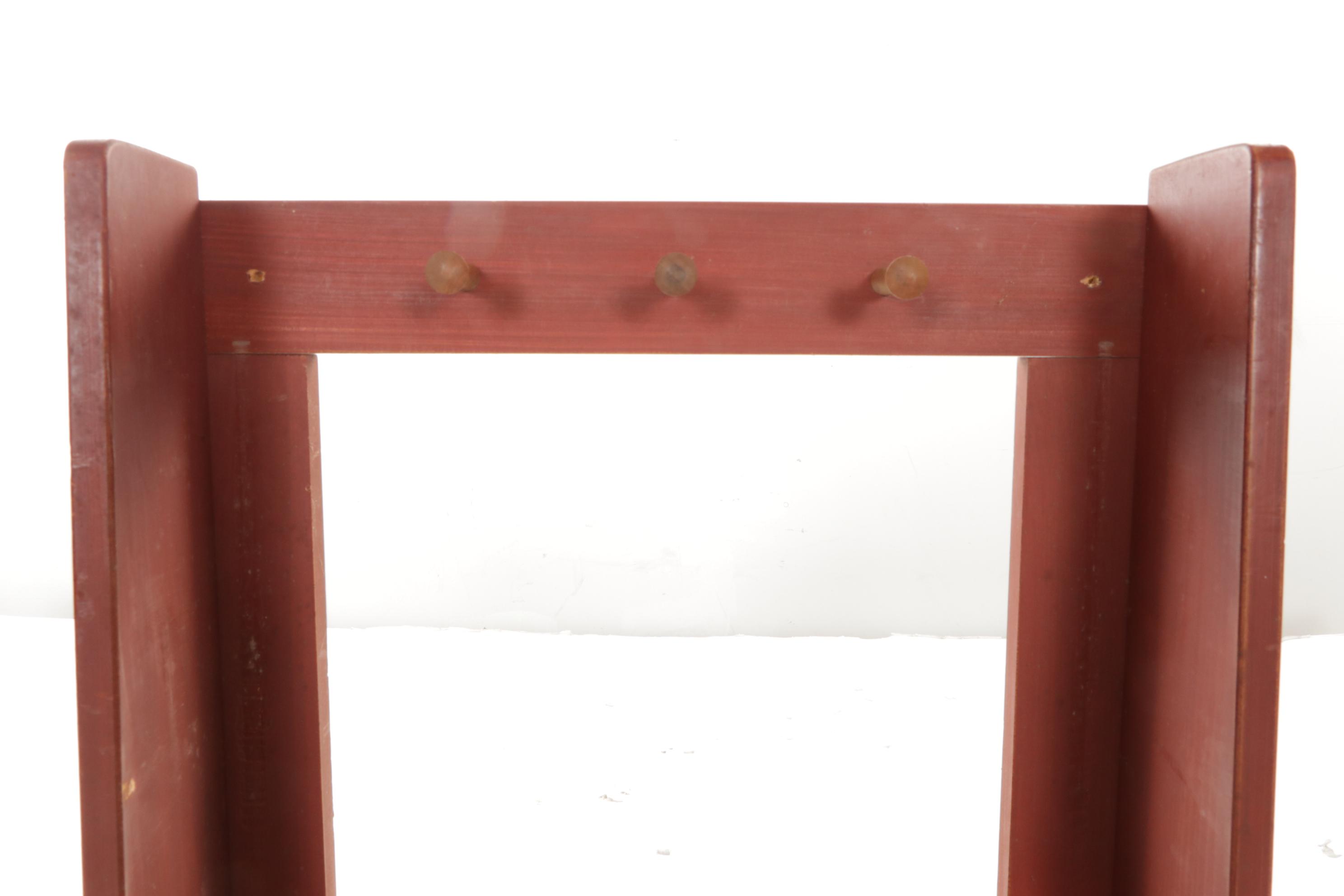 Country Traditions Painted Wall-Mounted Collapsible Clothes Rack