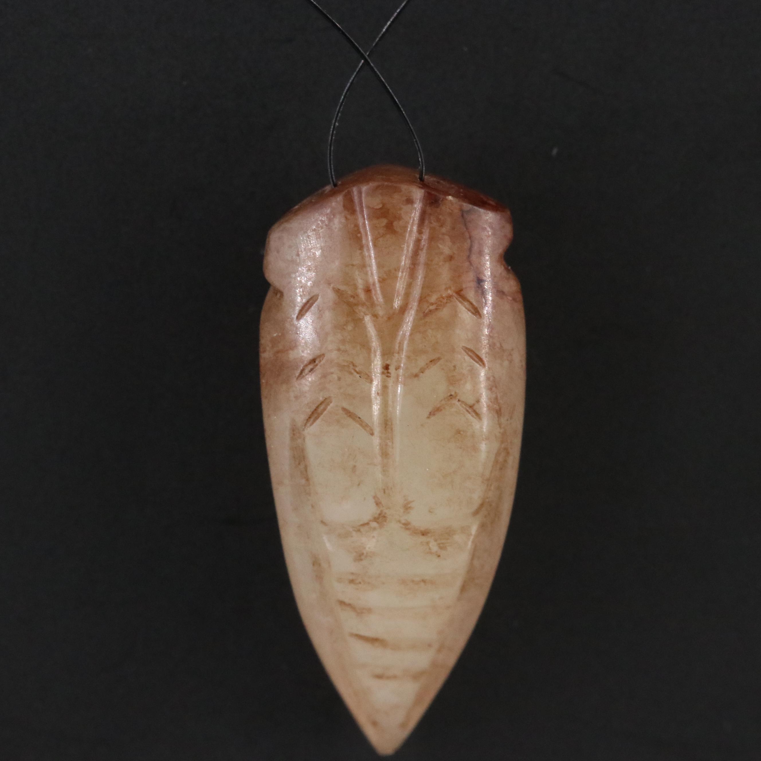 Chinese Loose Carved Serpentine Cicada