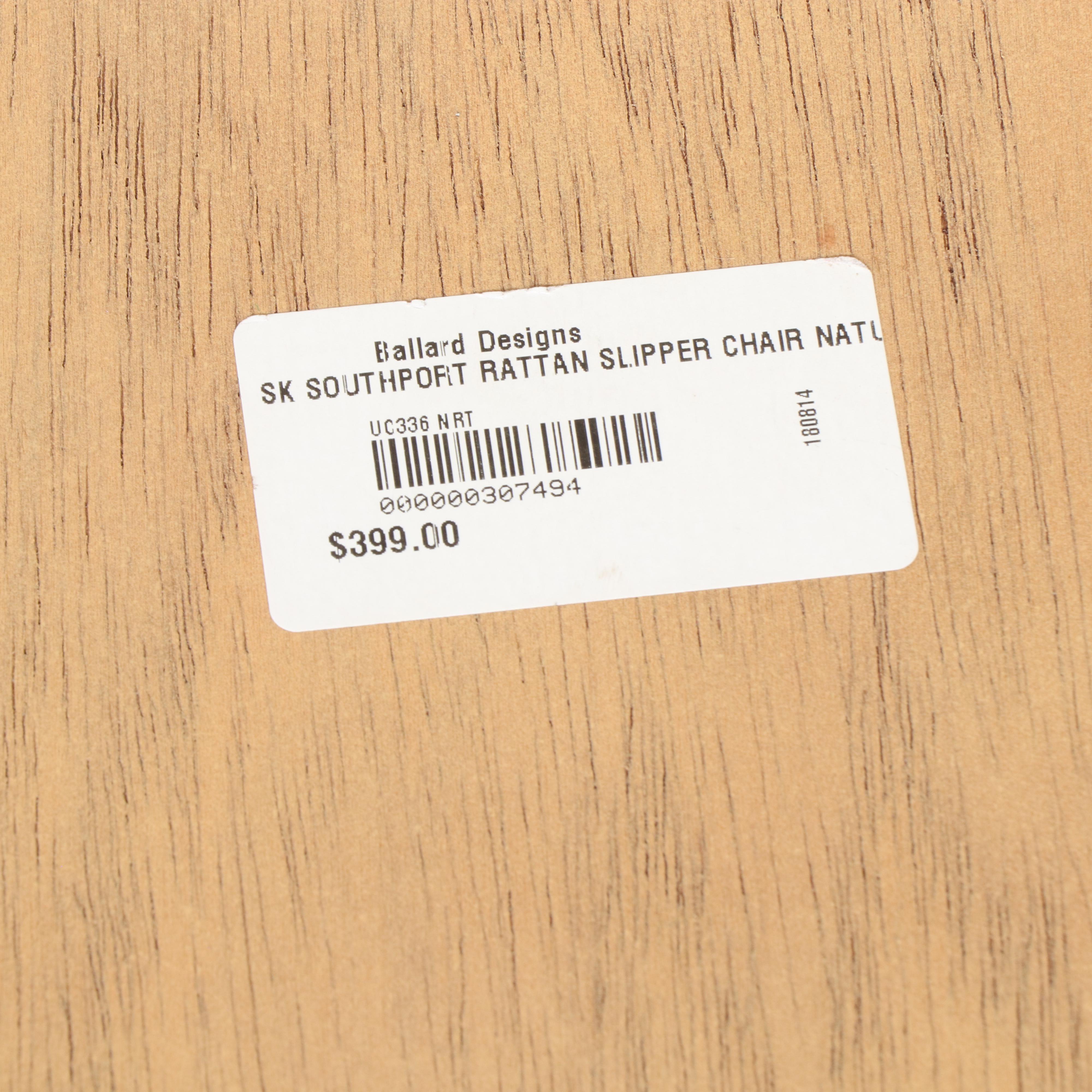 Ballard Designs "Southport" Wicker and Rattan Slipper Chair