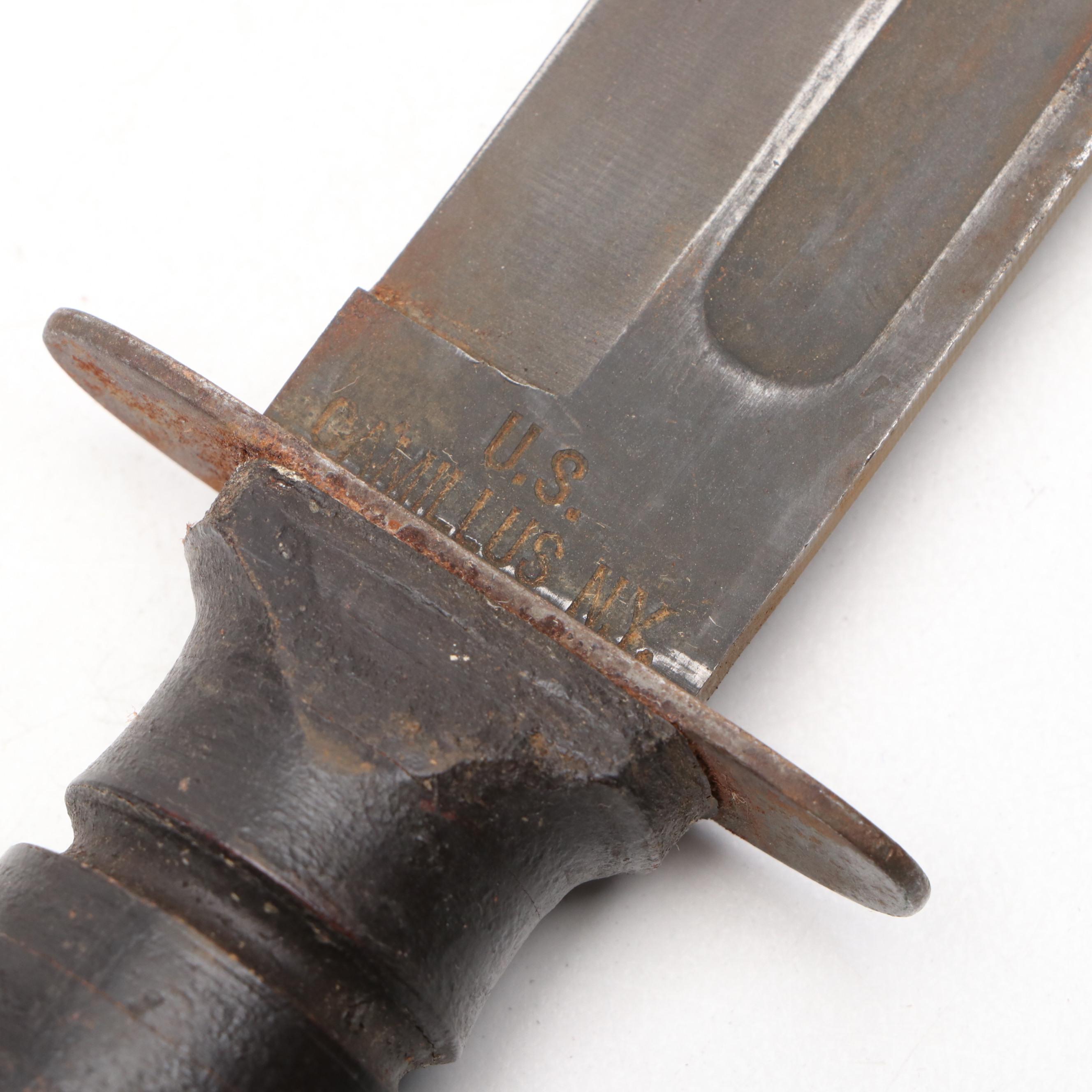 World War II M1, Vietnam Era U.S. M8A1 and Other Bayonet with Fixed Blade Knife