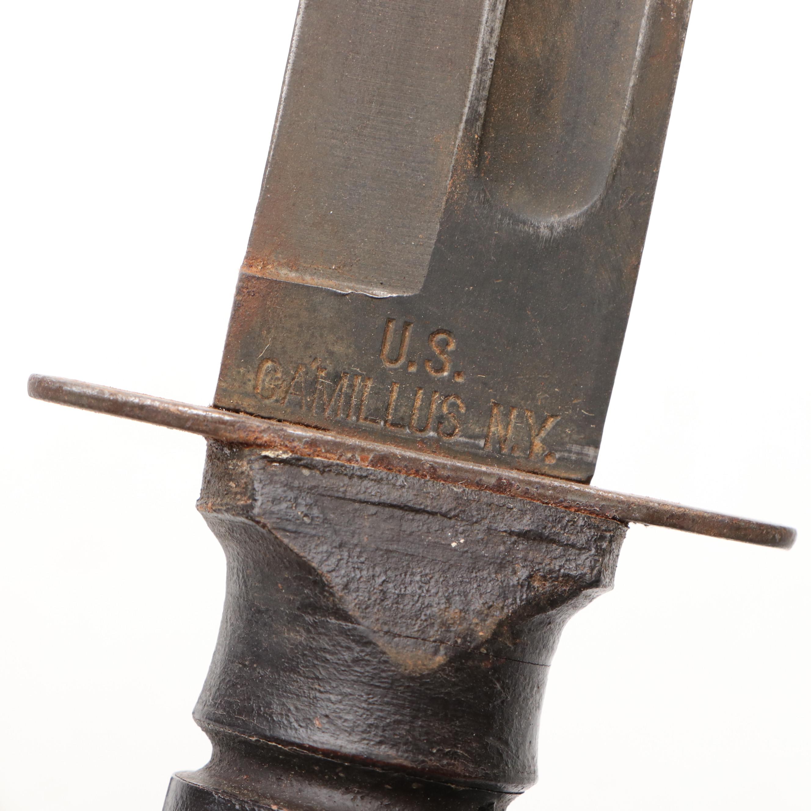 World War II M1, Vietnam Era U.S. M8A1 and Other Bayonet with Fixed Blade Knife