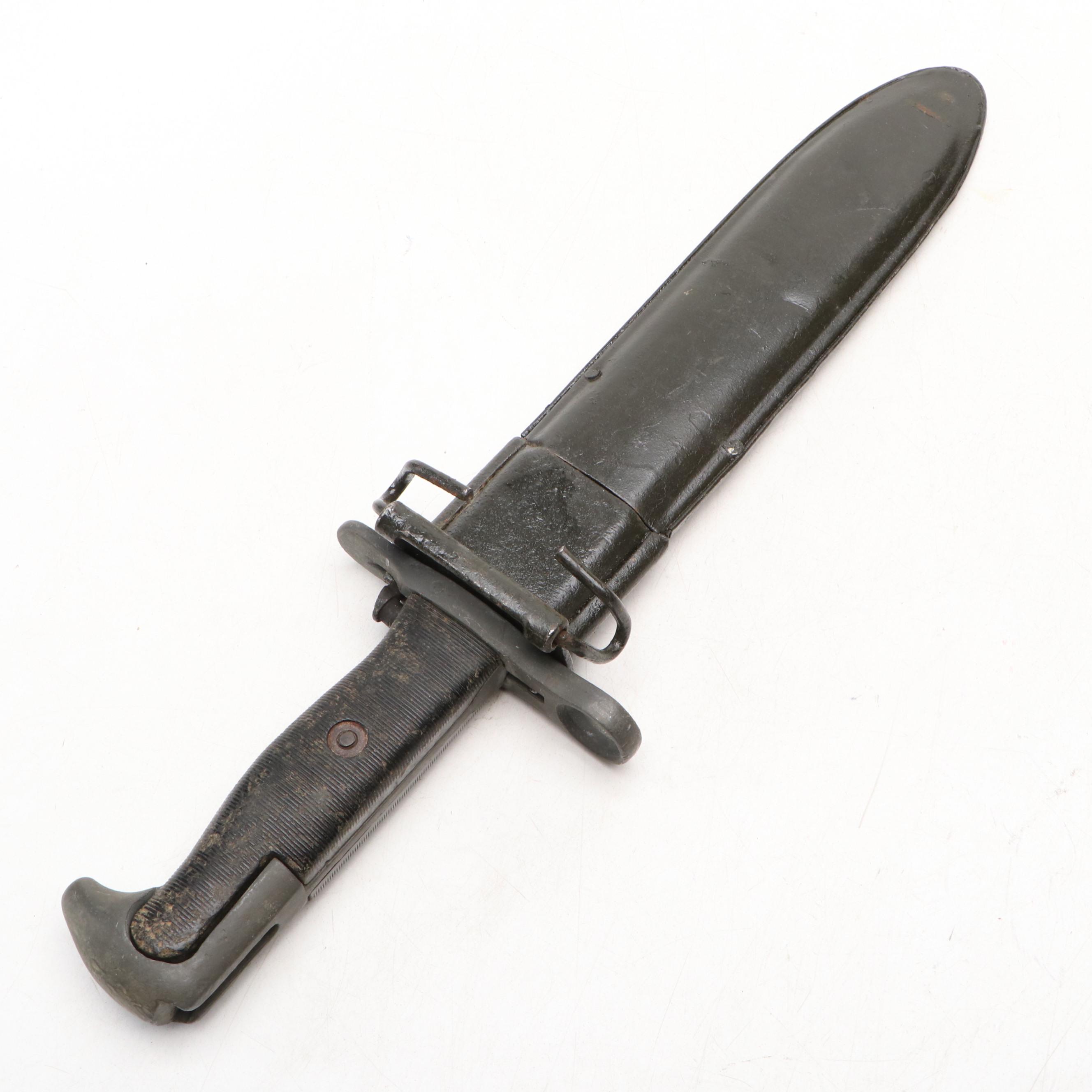 World War II M1, Vietnam Era U.S. M8A1 and Other Bayonet with Fixed Blade Knife