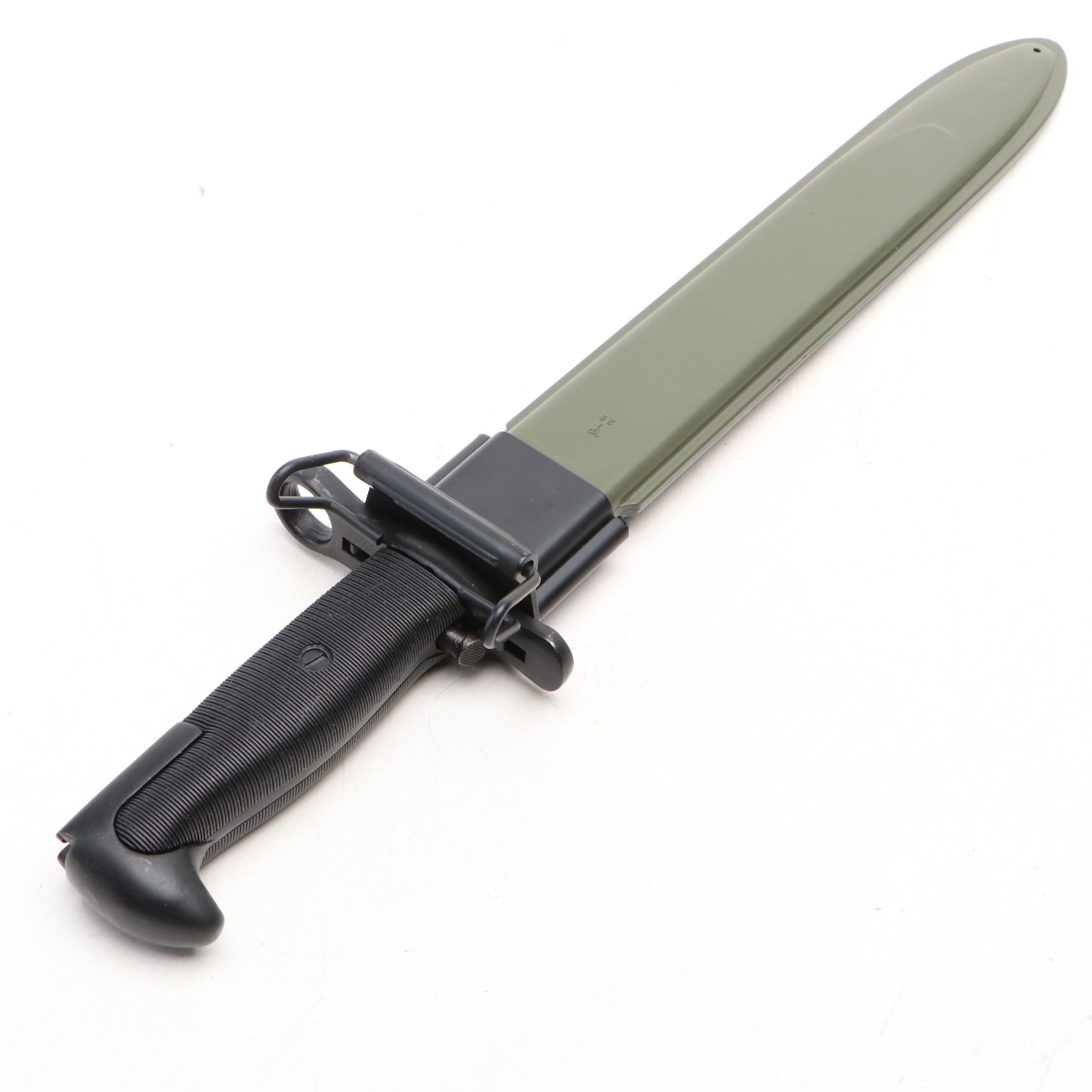 World War II M1, Vietnam Era U.S. M8A1 and Other Bayonet with Fixed Blade Knife