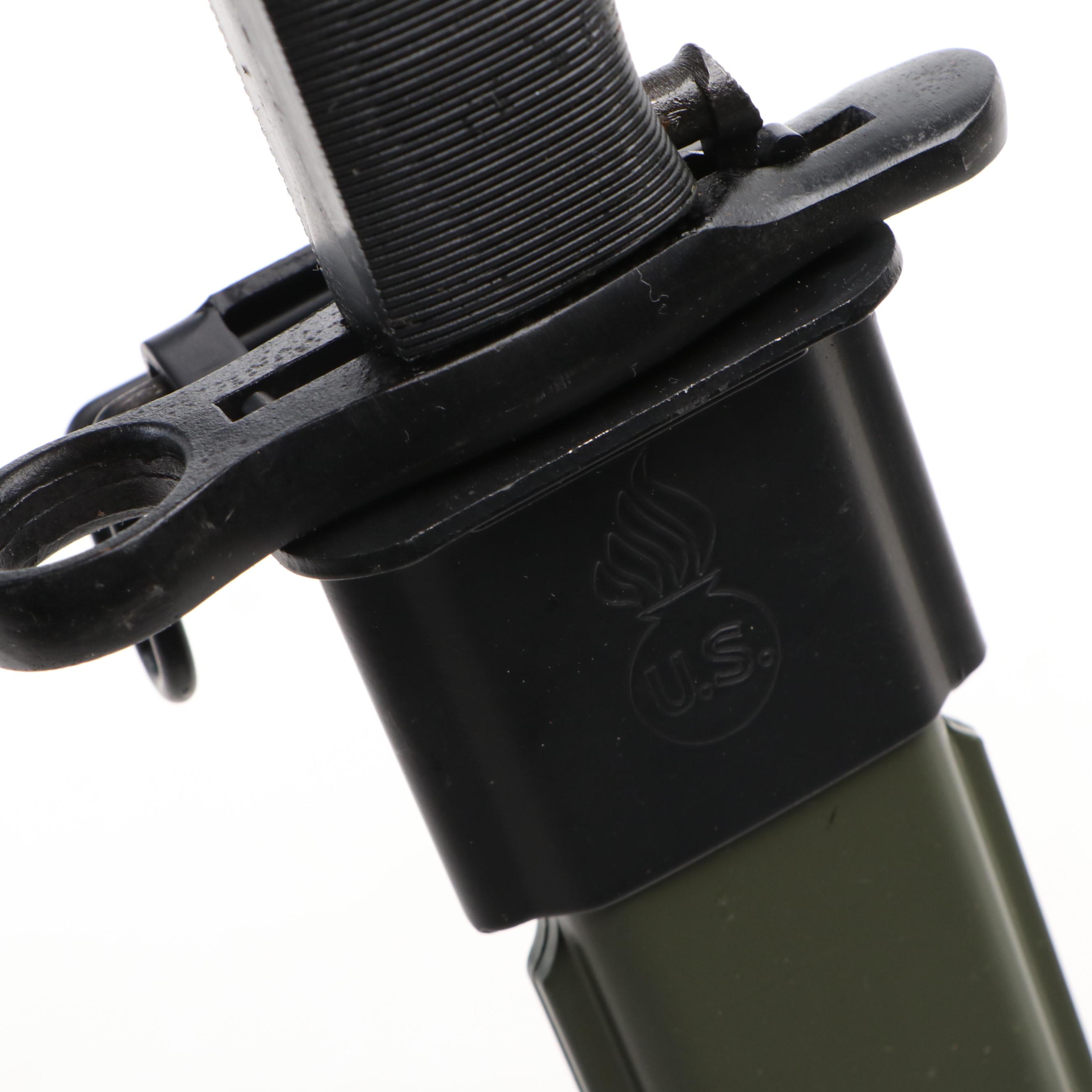 World War II M1, Vietnam Era U.S. M8A1 and Other Bayonet with Fixed Blade Knife