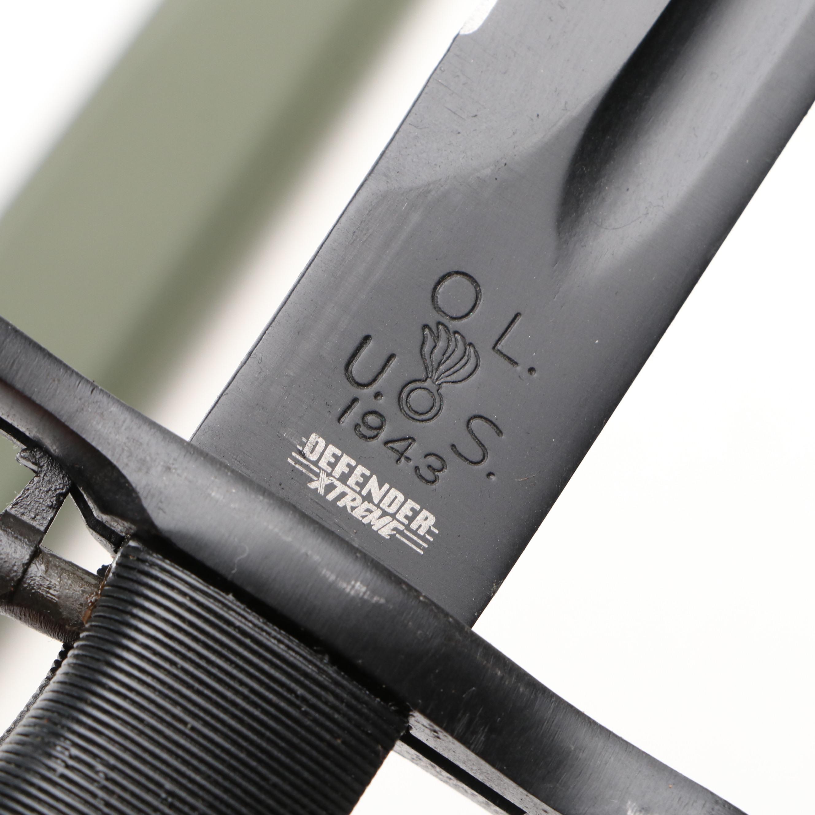 World War II M1, Vietnam Era U.S. M8A1 and Other Bayonet with Fixed Blade Knife