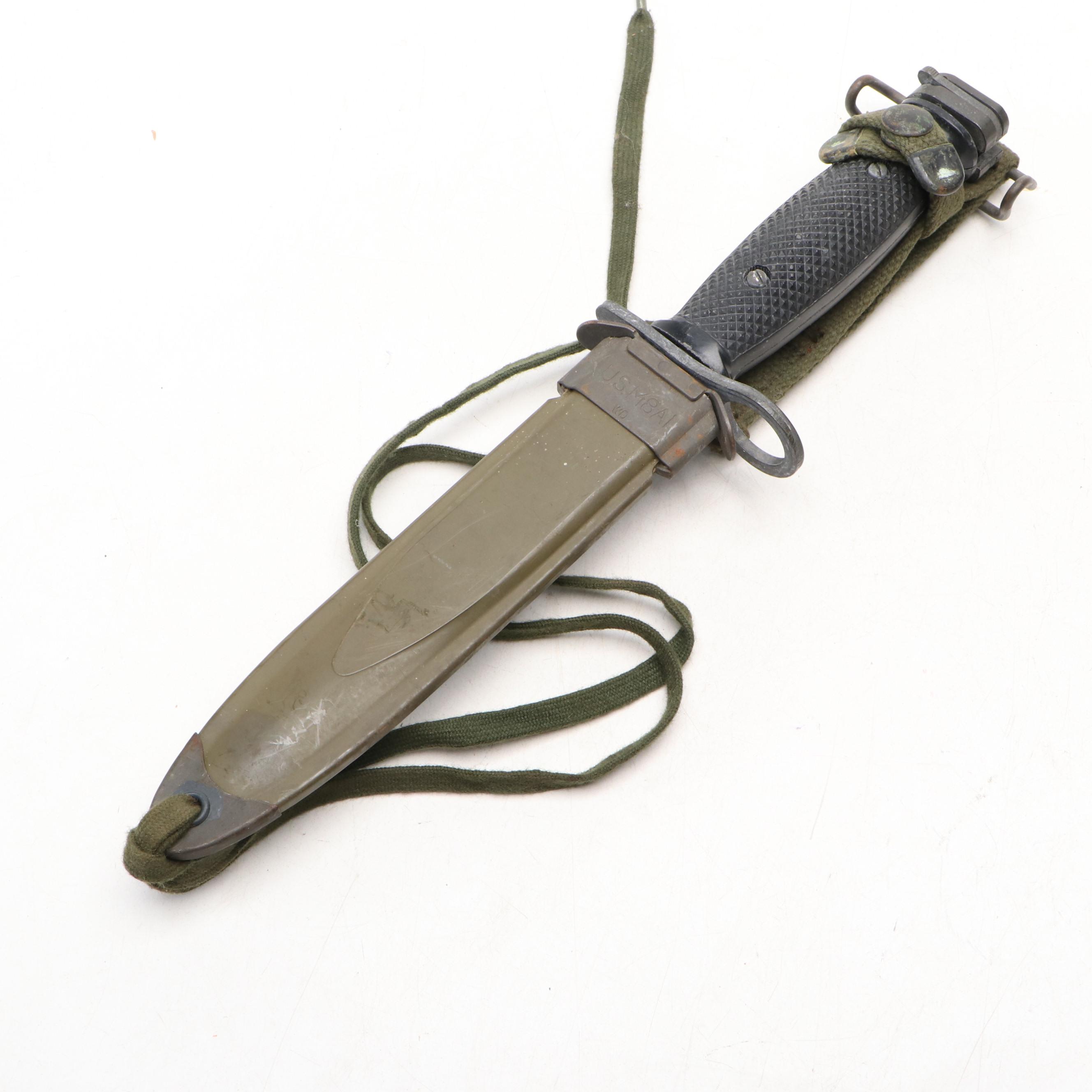 World War II M1, Vietnam Era U.S. M8A1 and Other Bayonet with Fixed Blade Knife