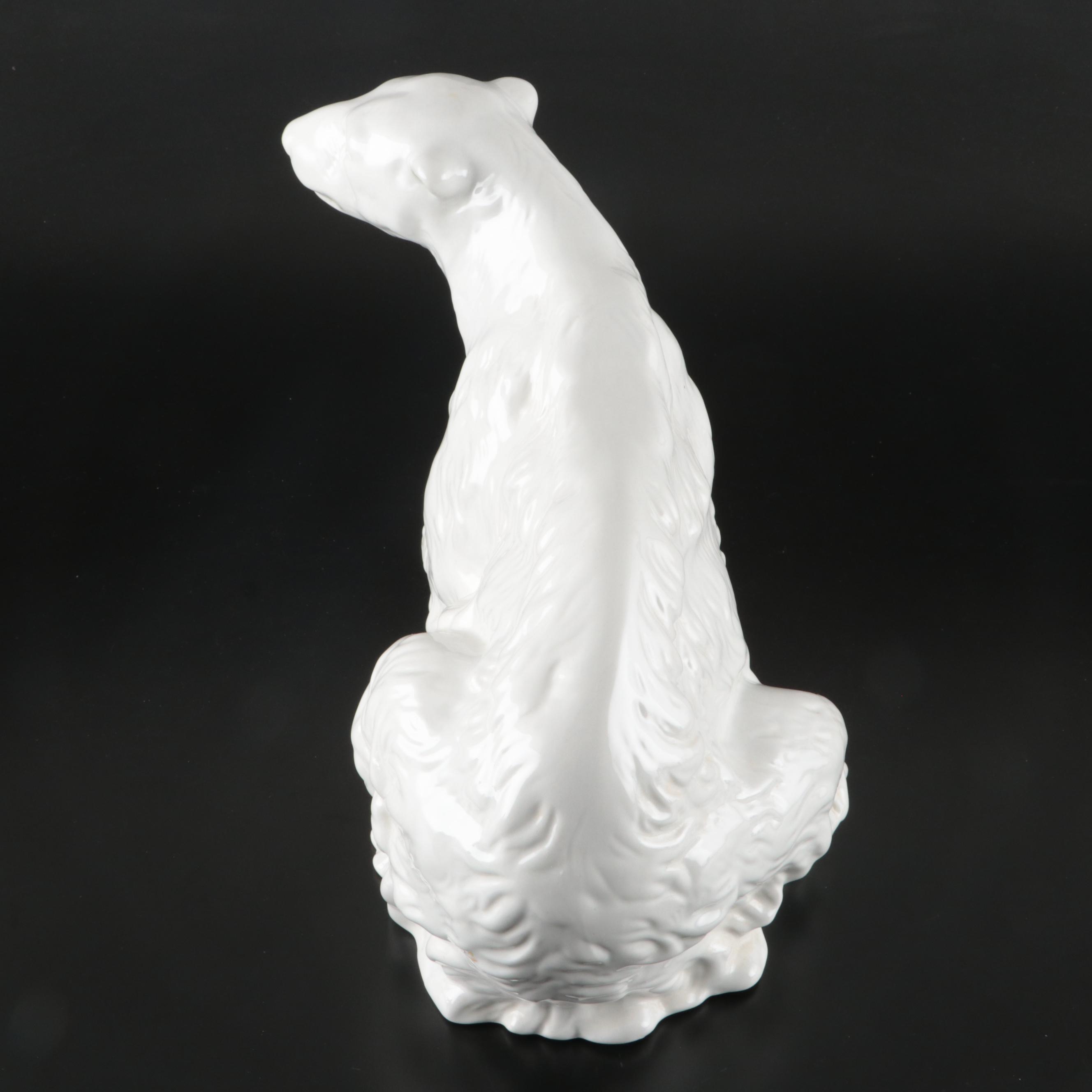 Royal Dux Porcelain Polar Bear Figure with Hutschenreuther Ceramic Polar Bear