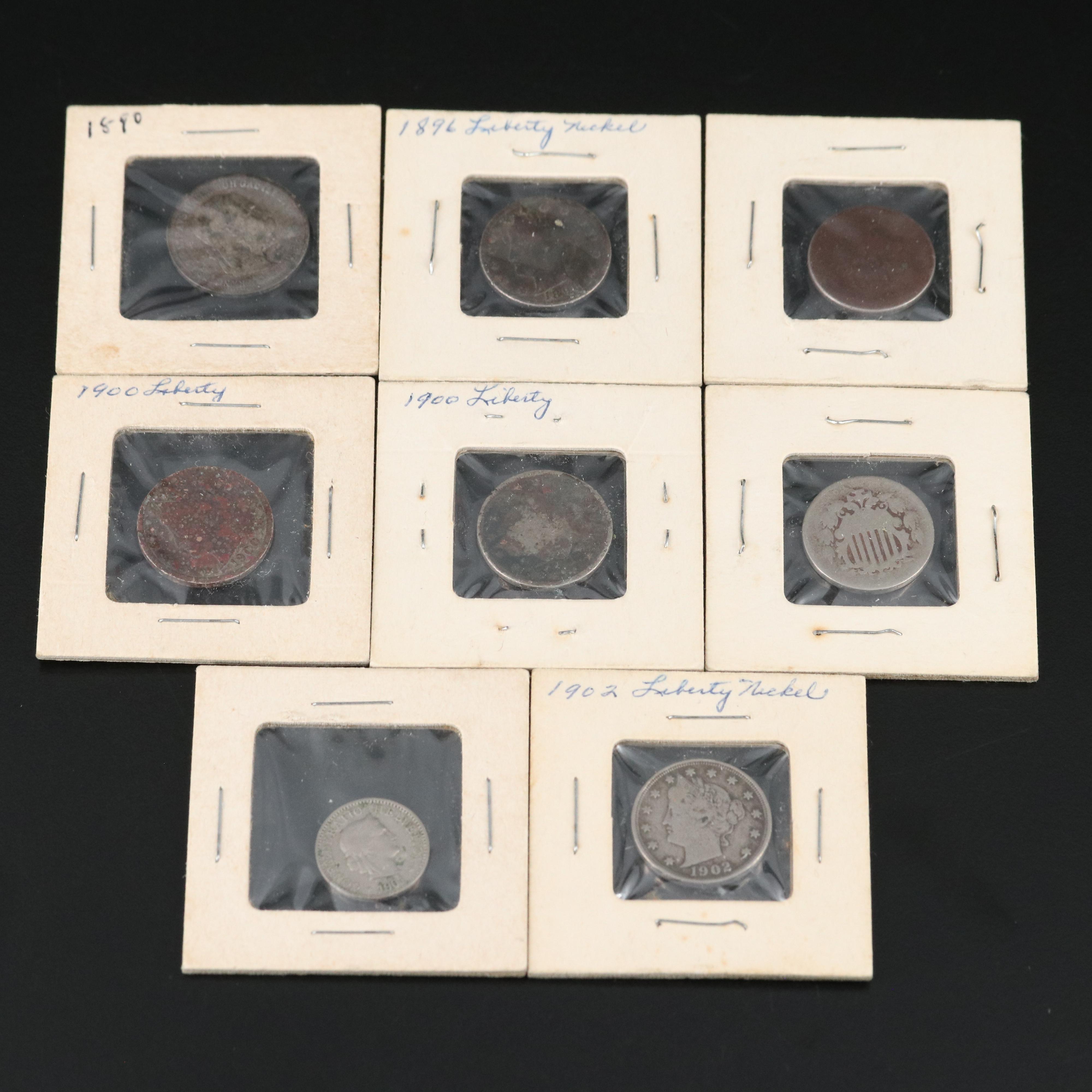 Small Group of Coins including an 1896 Austrian Silver One Corona