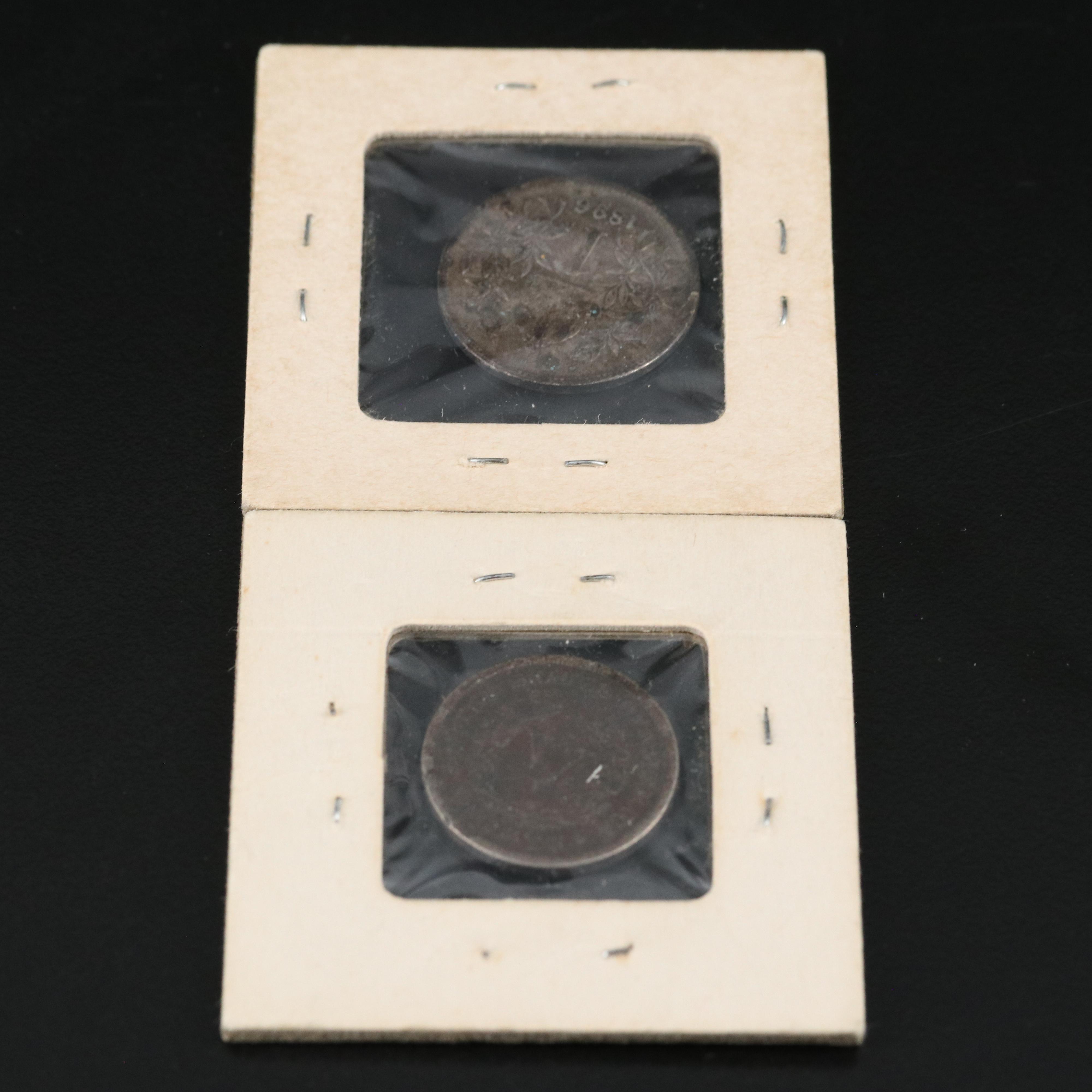 Small Group of Coins including an 1896 Austrian Silver One Corona