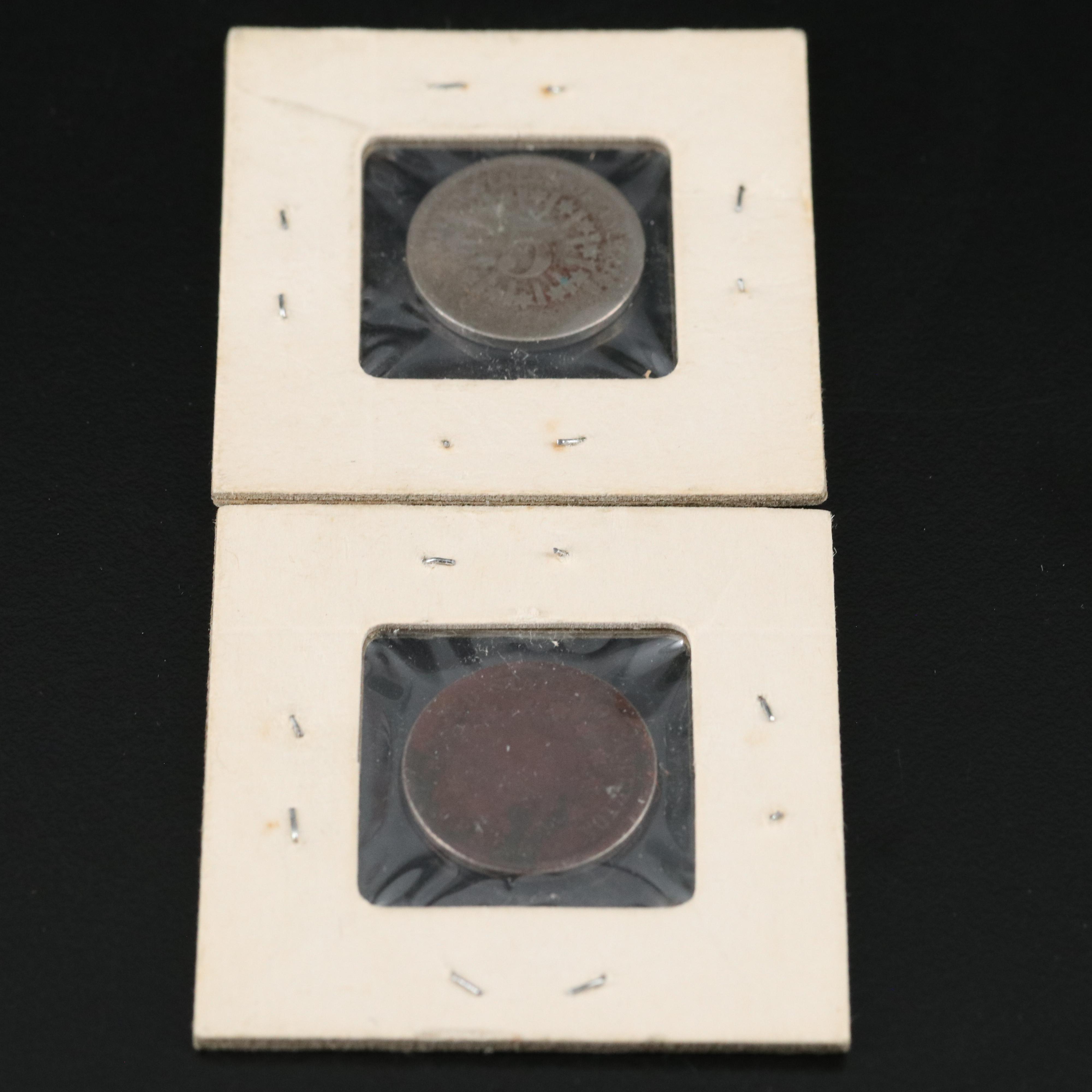 Small Group of Coins including an 1896 Austrian Silver One Corona