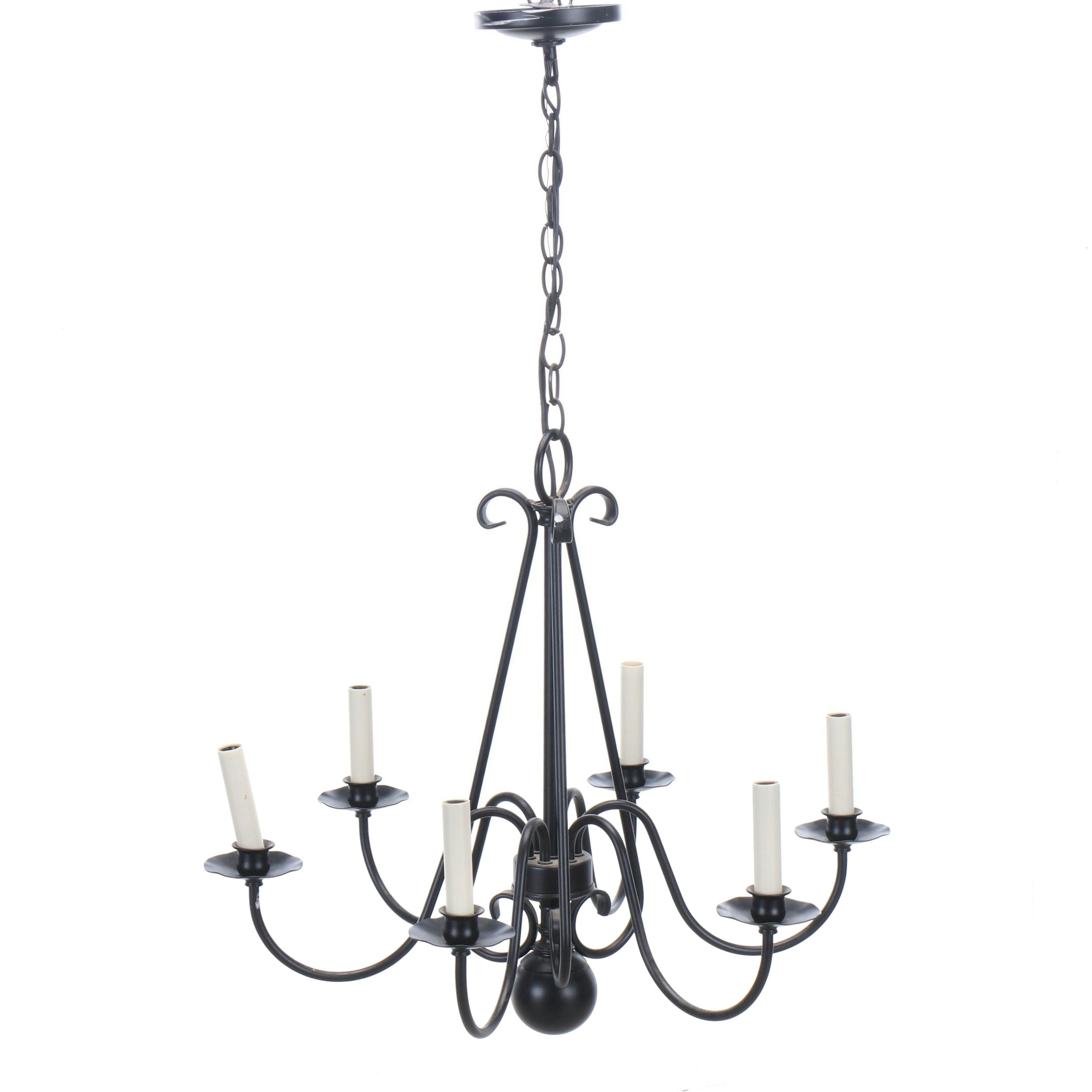 Wrought Iron Faux Candlestick Chandelier