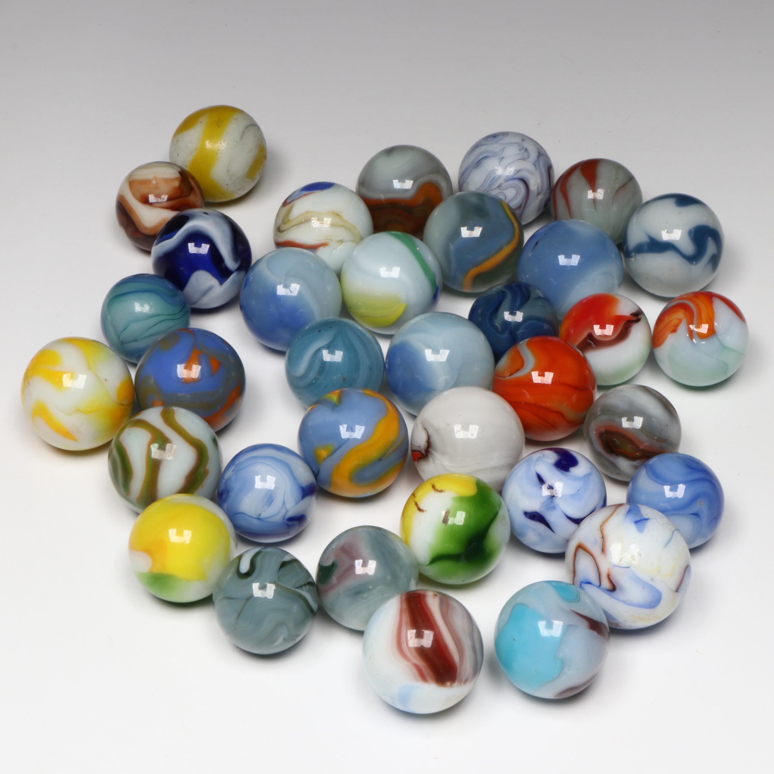Alley and Other Swirl, Calligraphy, Patch, Aventurine and More Glass Marbles