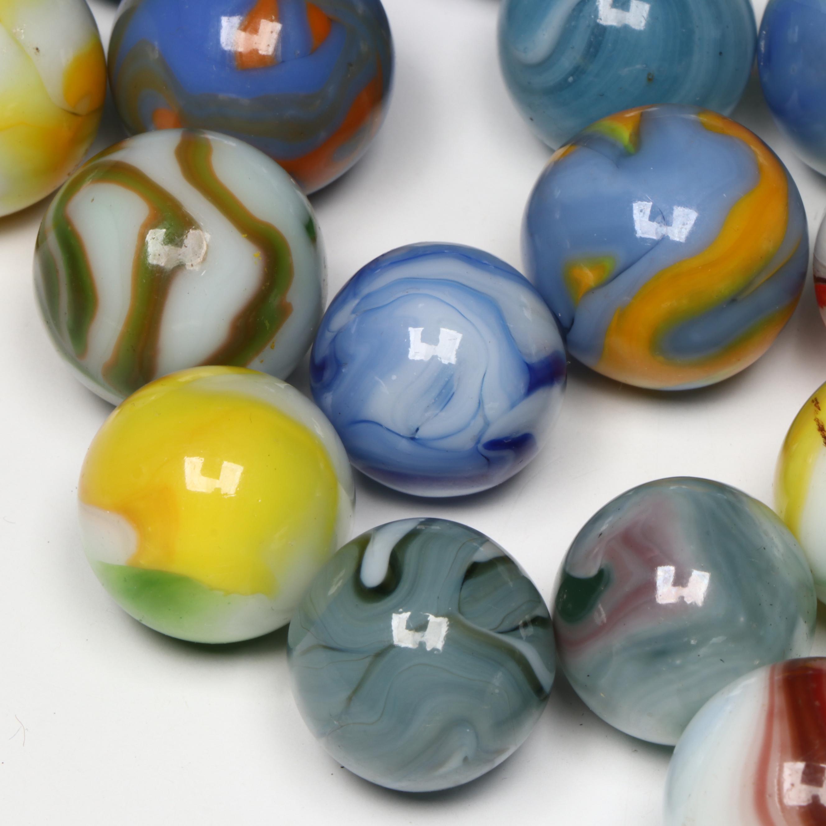Alley and Other Swirl, Calligraphy, Patch, Aventurine and More Glass Marbles