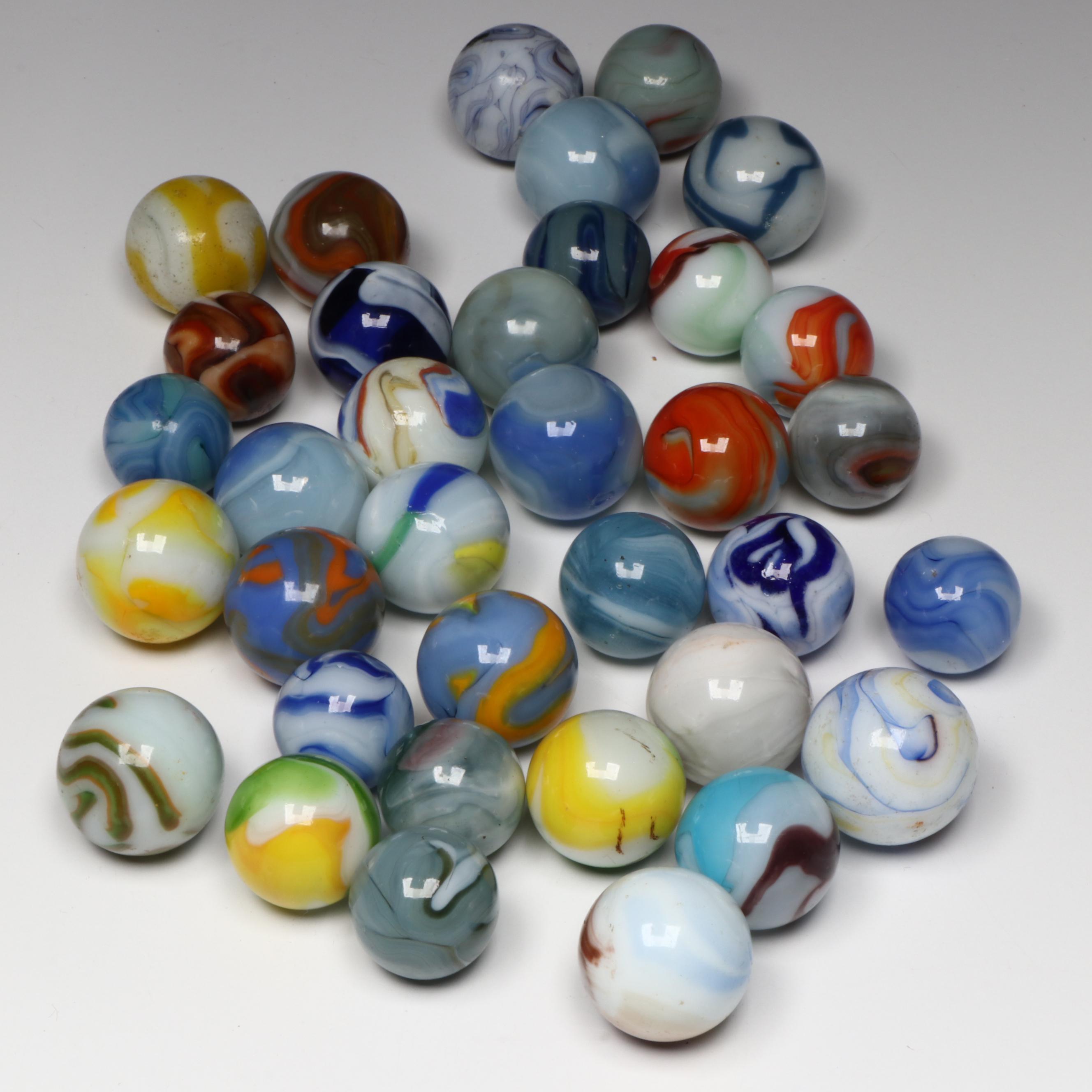 Alley and Other Swirl, Calligraphy, Patch, Aventurine and More Glass Marbles