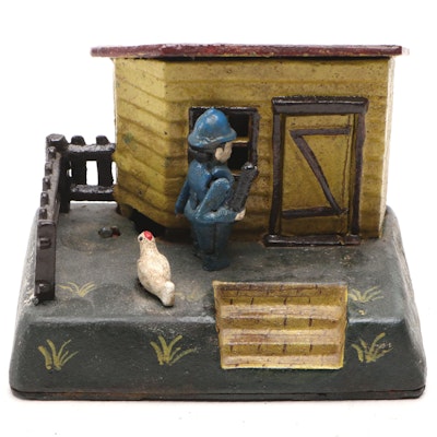 Painted Cast Iron "Uncle Remus" Reproduction Mechanical Bank Painted Cast Iron "Uncle Remus" Reproduction Mechanical Bank