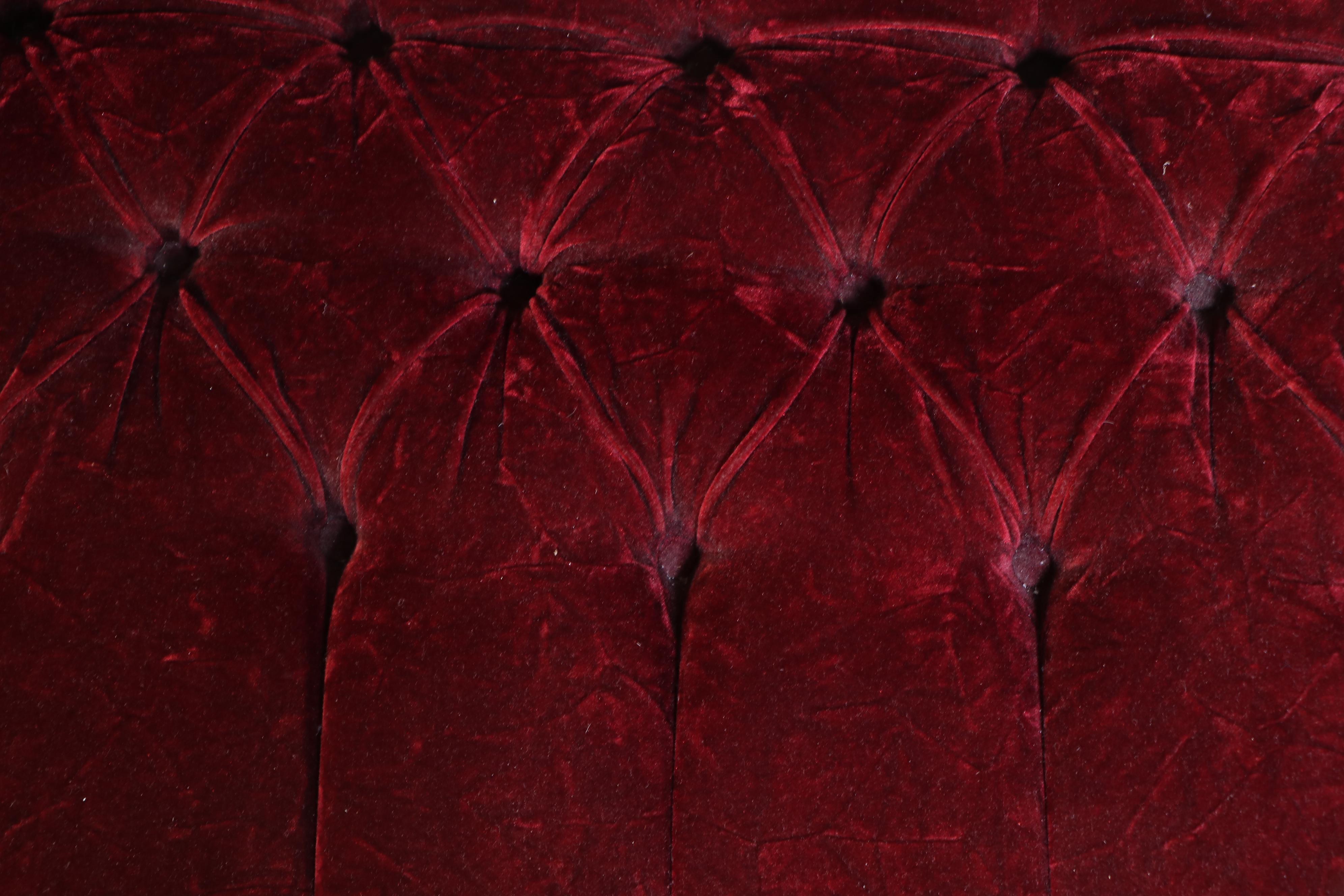 Gillespie Furniture Mfg. Queen Anne Style Crushed Velvet Loveseat and Wing Chair