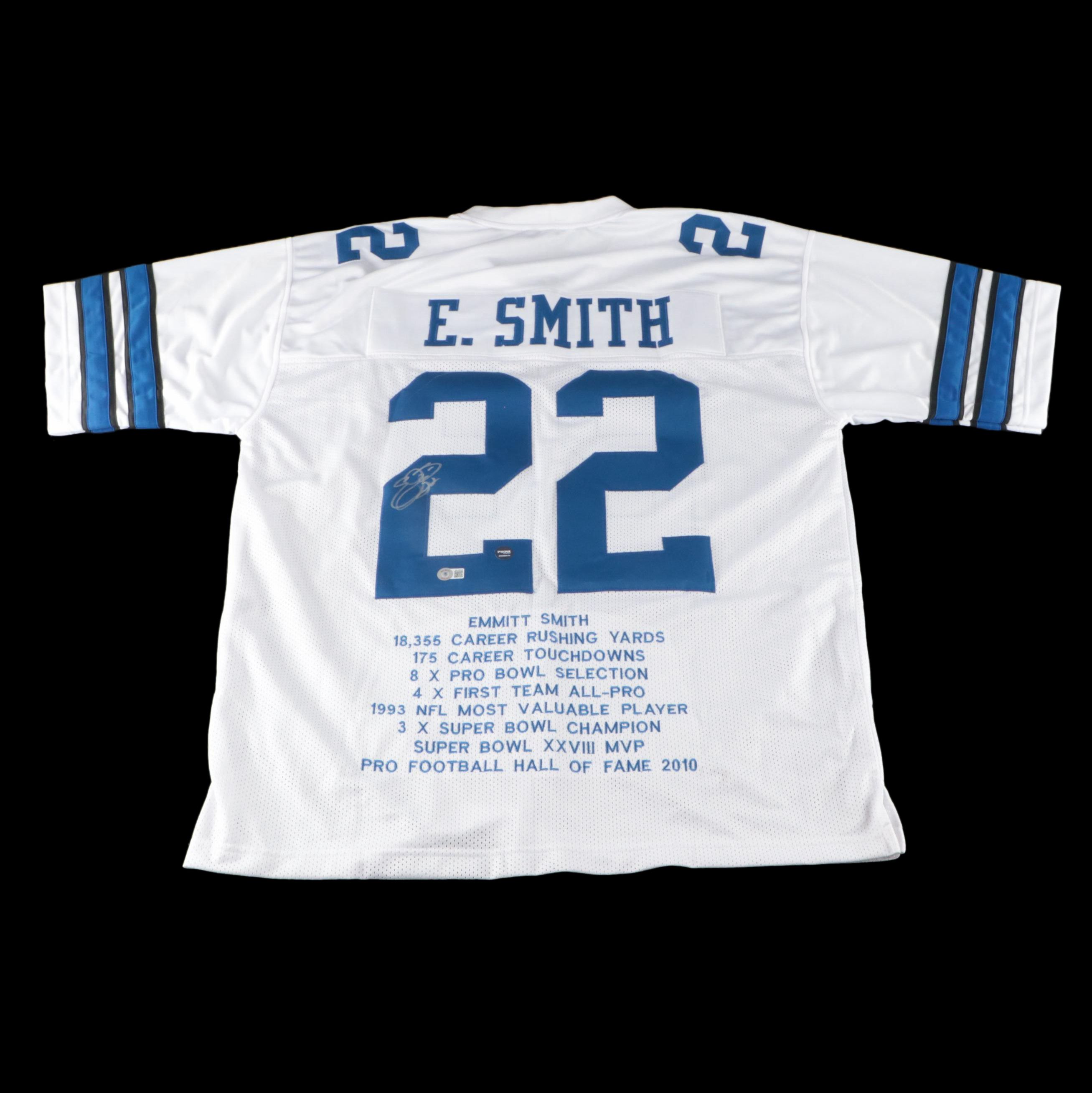 Emmitt Smith Signed Dallas Cowboys Football Jersey, Beckett