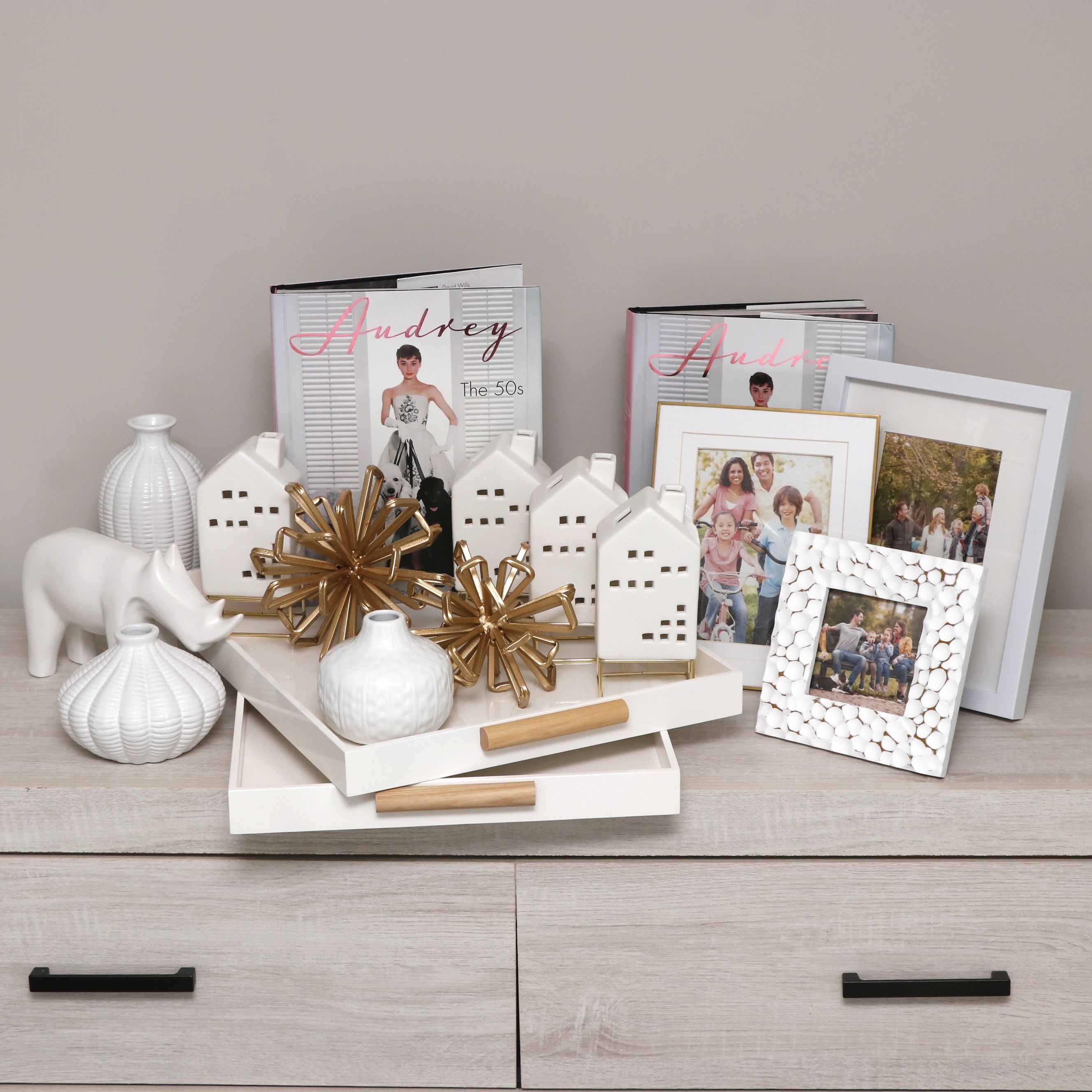 West Elm White Trays, House-Shaped LED Lights and Other Room Décor