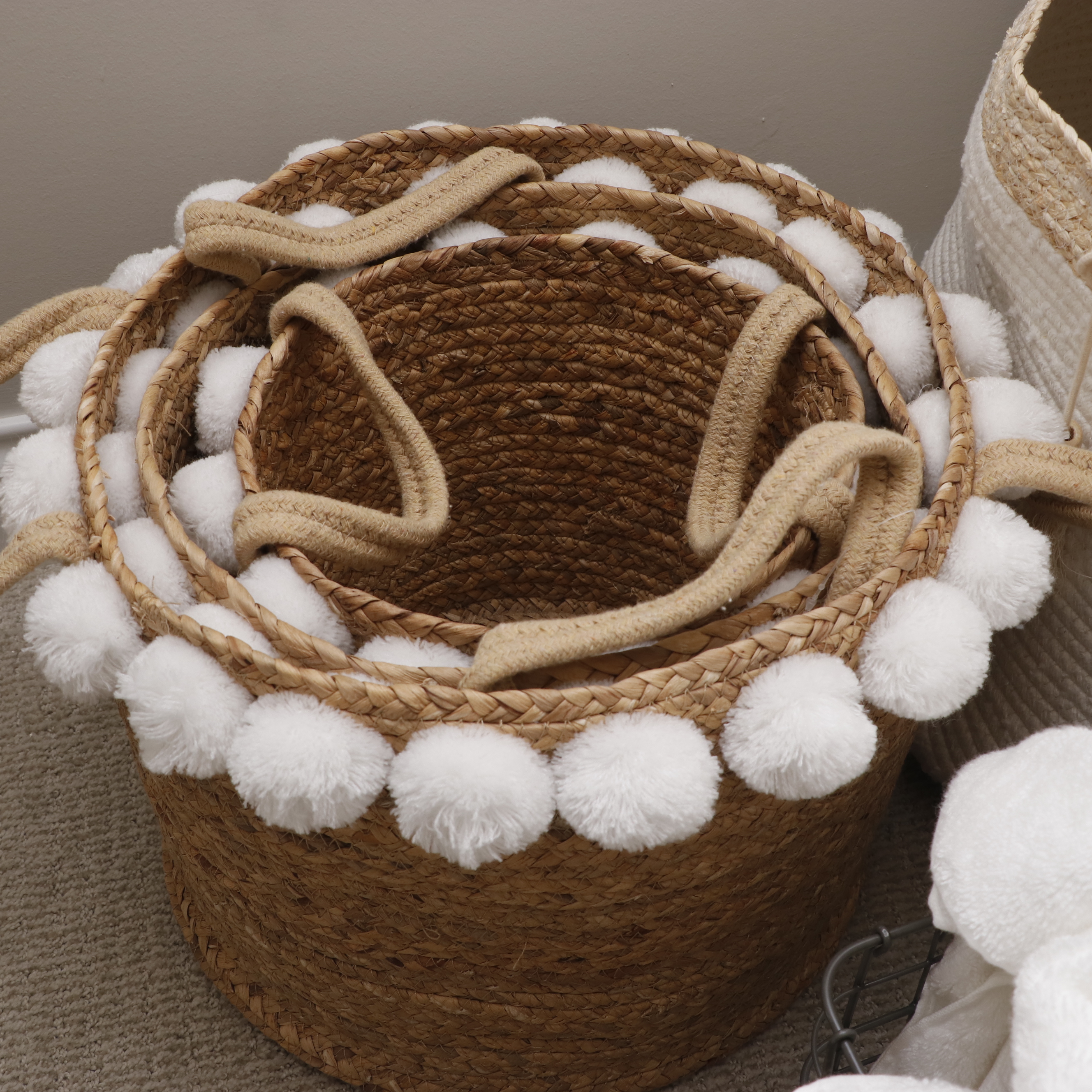 Rope, Jute, and Seagrass Storage Baskets, Bathroom Décor and Towels