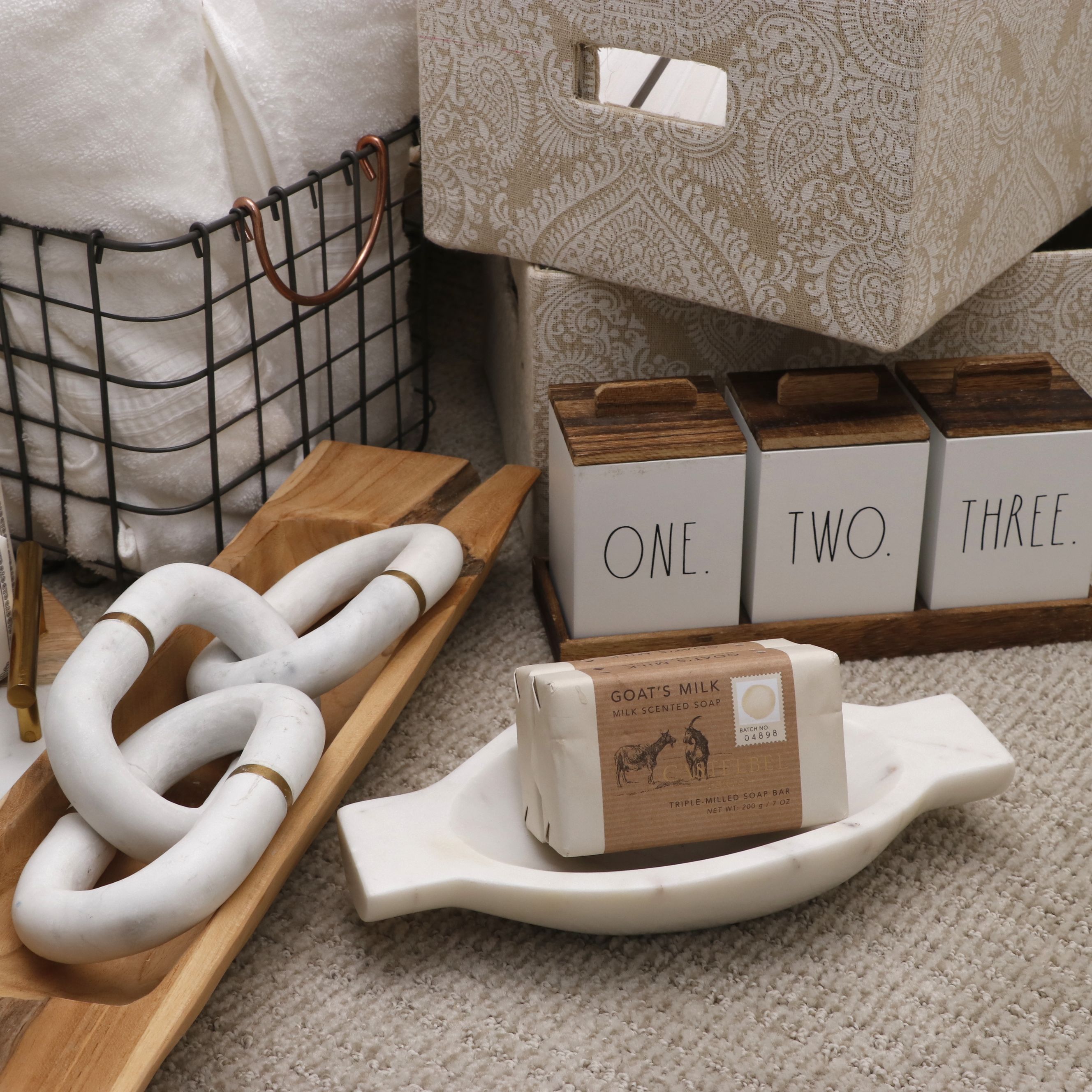 Rope, Jute, and Seagrass Storage Baskets, Bathroom Décor and Towels