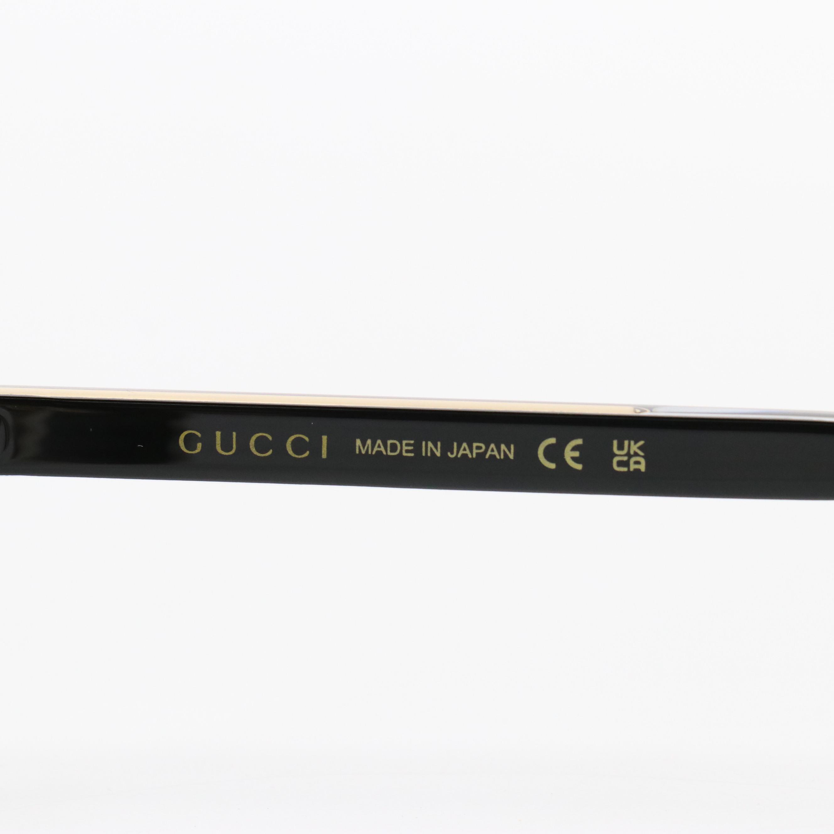 Gucci GG0528S 006 Gold-Tone Aviator Sunglasses in Case