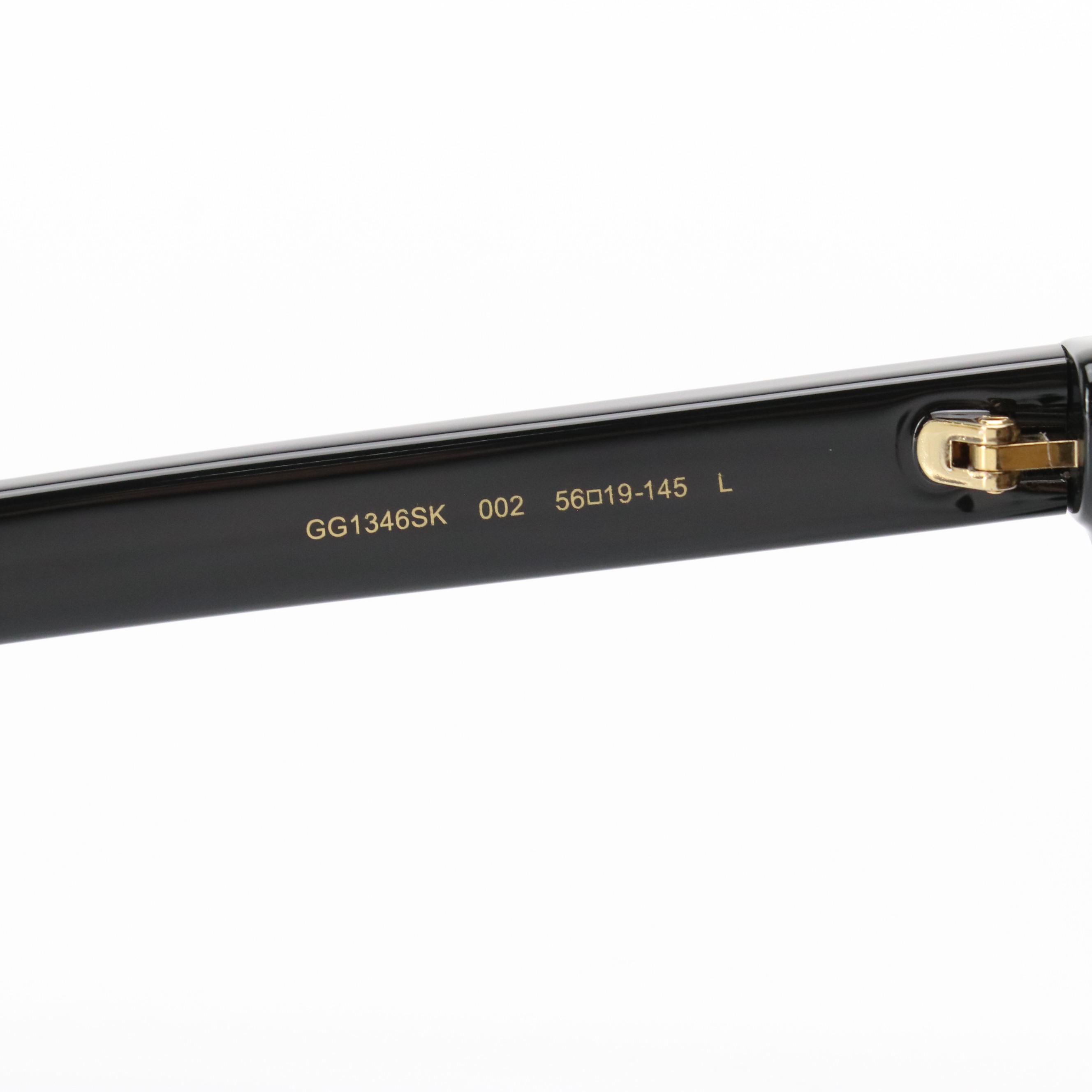 Gucci GG1346SK 002 Black Square Sunglasses in Case