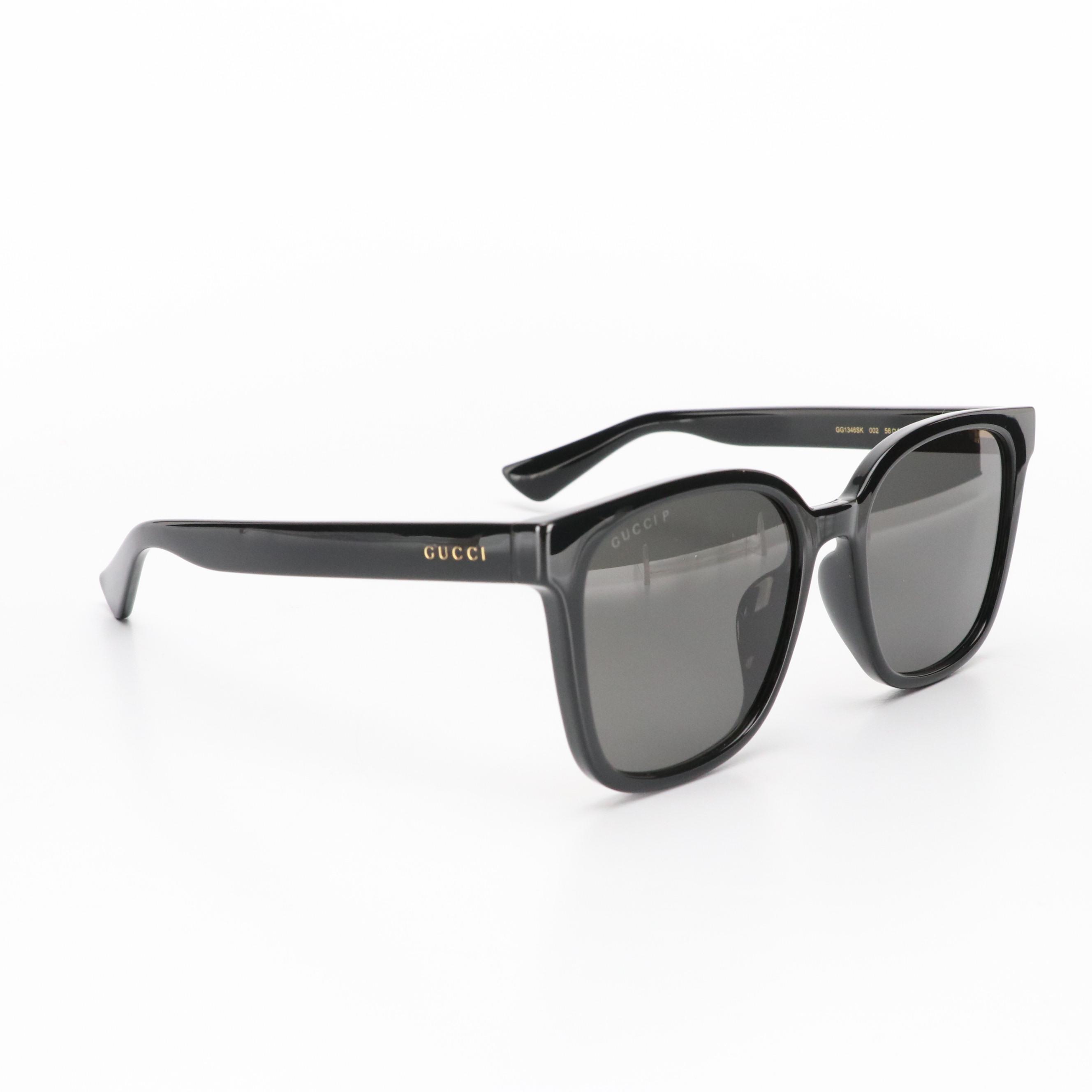 Gucci GG1346SK 002 Black Square Sunglasses in Case