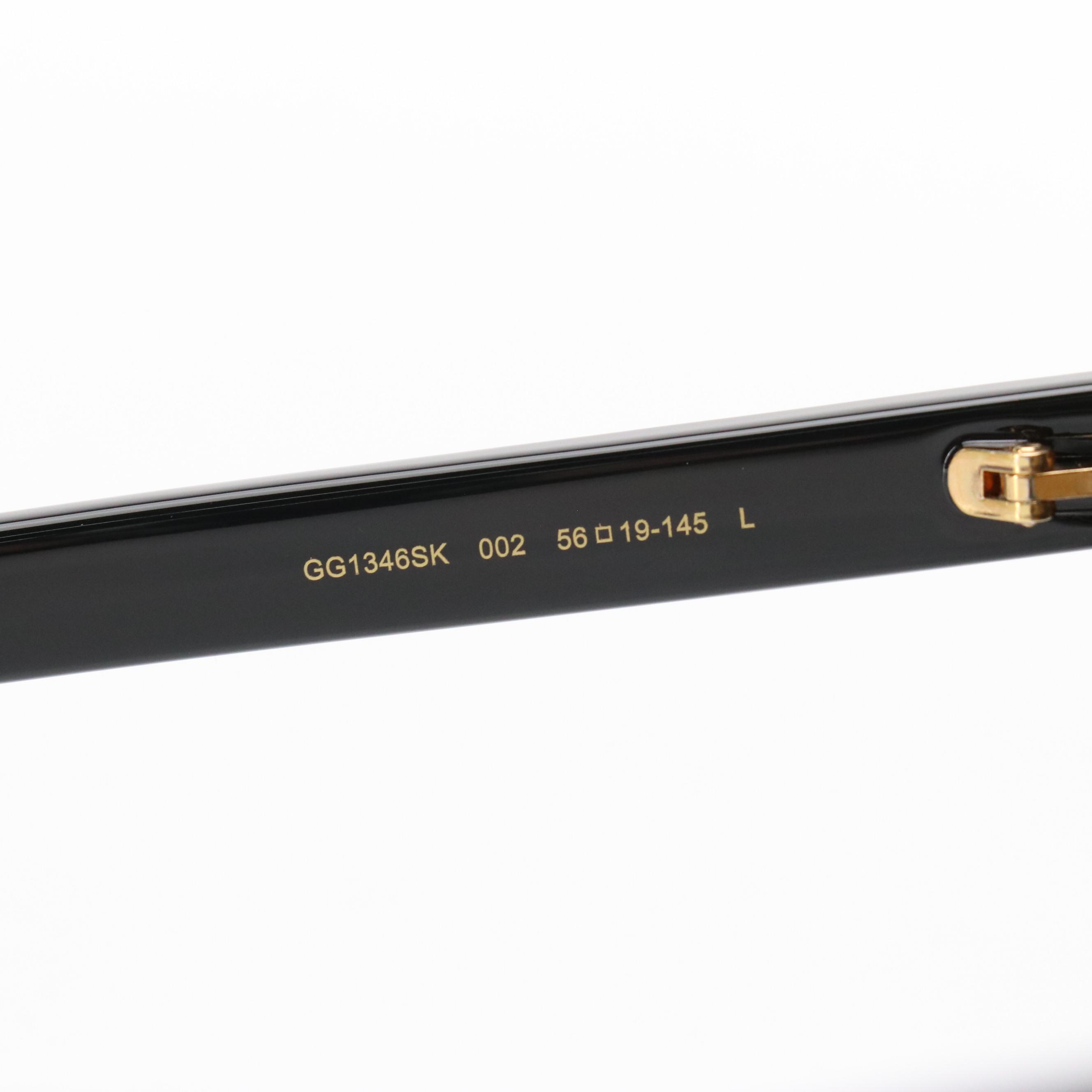 Gucci GG1346SK 002 Black Square Sunglasses in Case